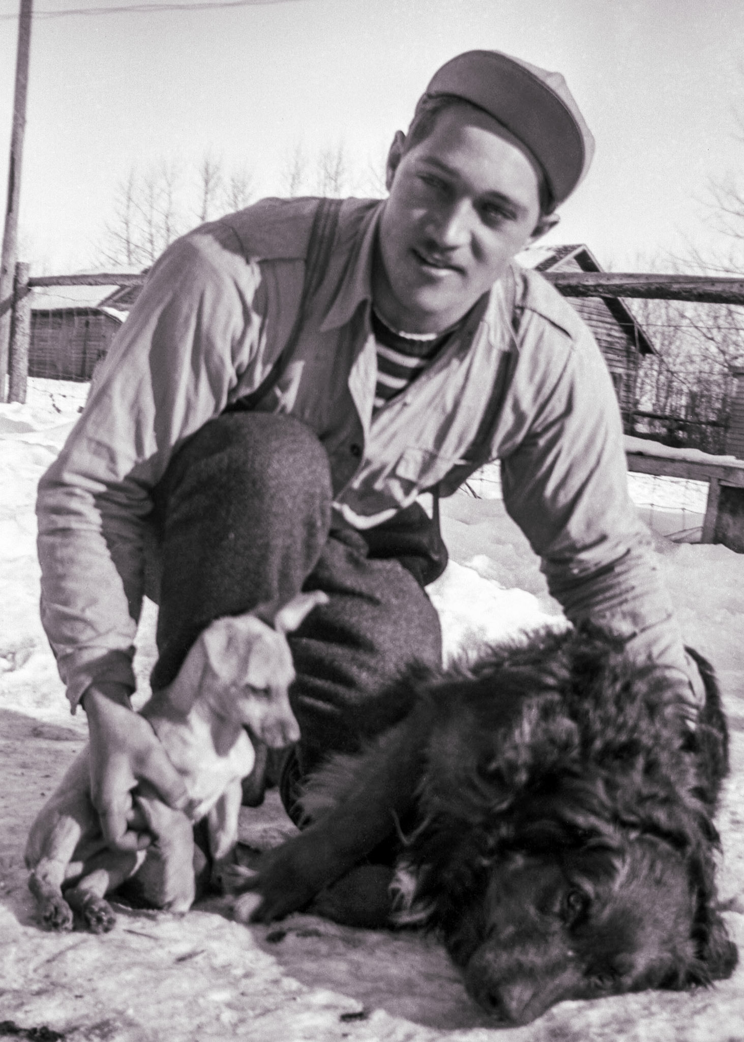 Stefan (Steve M) Shewchuk circa 1943, family farm near Willingdon, Alberta