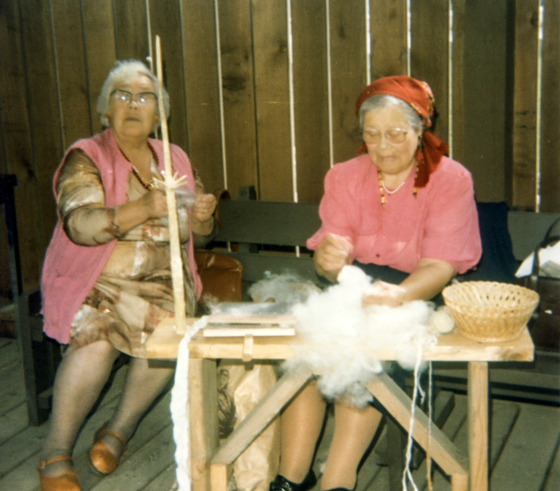Circa 1980's • L to R - Mabel [Huculak] Zukiwsky - Christina [Huculak] Shewhcuk (sisters) Edmonton, Alberta