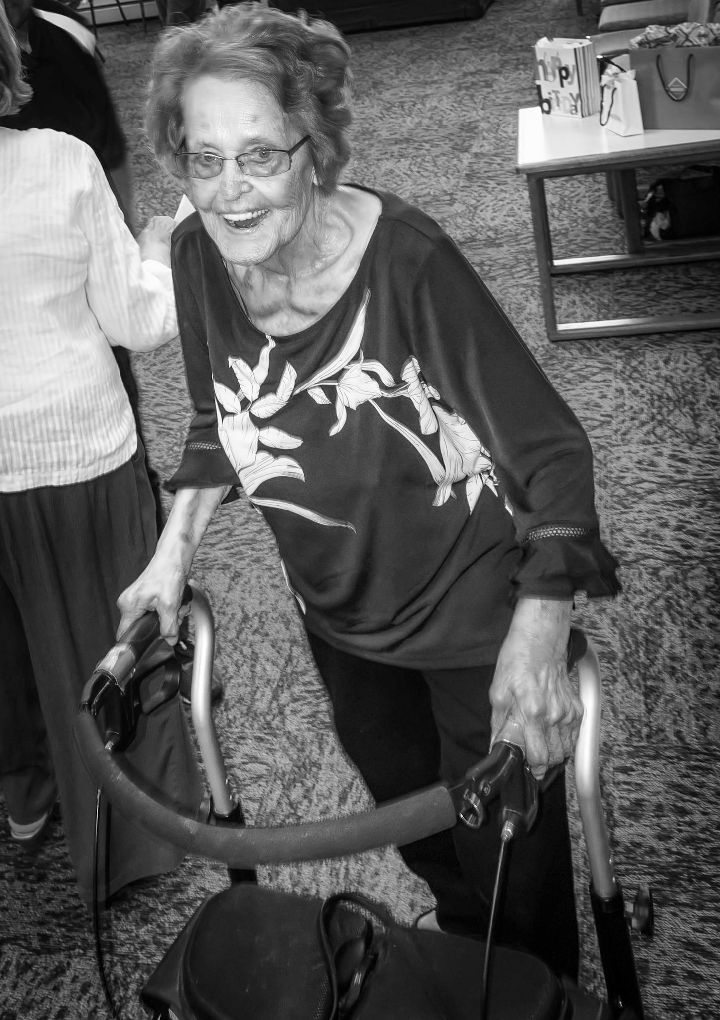 30 July 2019: Edmonton Alberta. Eleanor [Shewchuk] Romanko at sister Kathleen [Shewchuk] Huculak 85th birthday party. Photo credit: Brian M Huculak