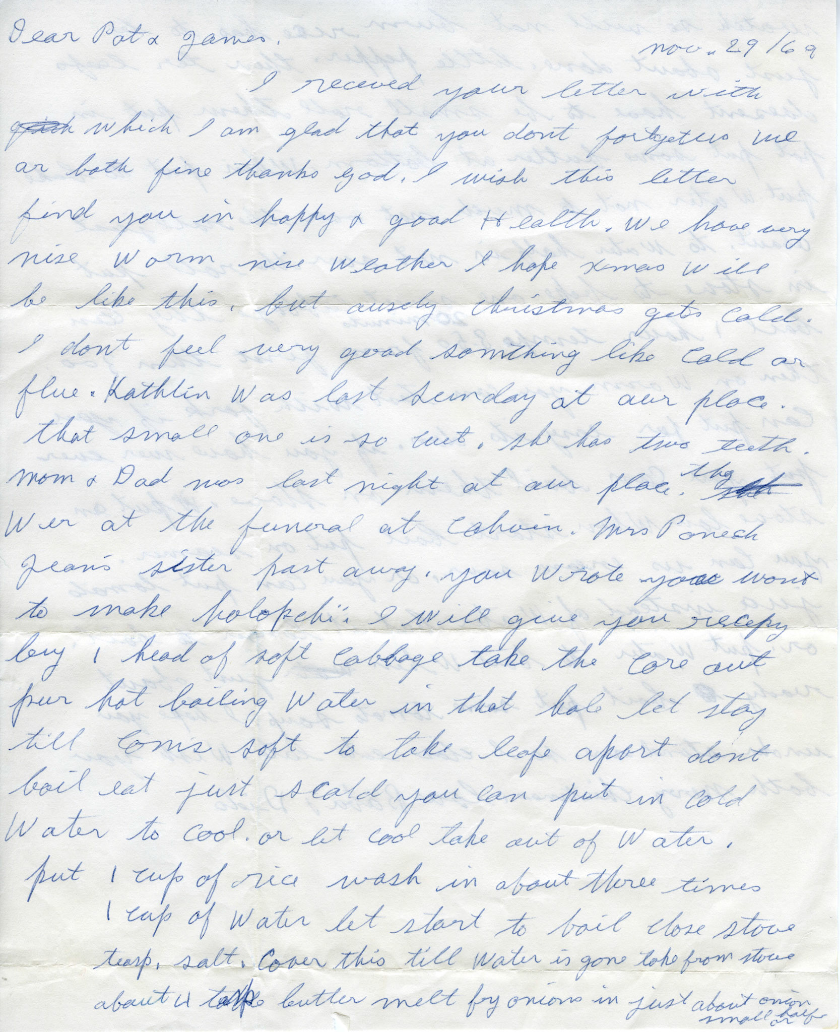 Letters from Christina (Huculak) Shewchuk (Genealogy family ID008) to grand daughter Pat (Megley) Rowland. Letters provided by Pat (Megley) Rowland (Genealogy family ID088)