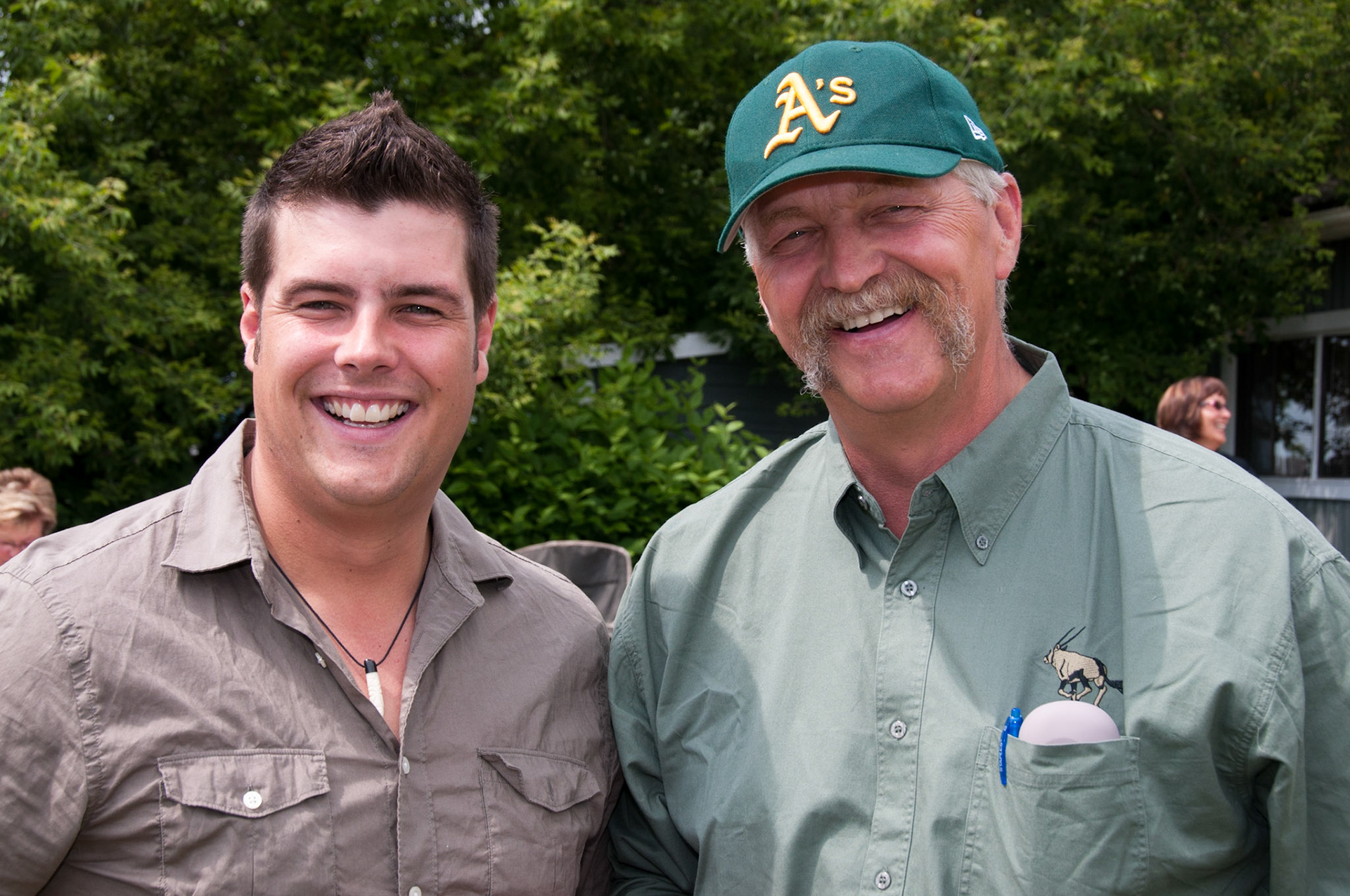 Like Father Like Son. Carl Tatarin and son, 04 July 2009. Taken on family farm of brother Gerry Tatarin (homestead of Mike Shewchuk) northeast of Willingdon, AB. Photo credit: Brian M Huculak