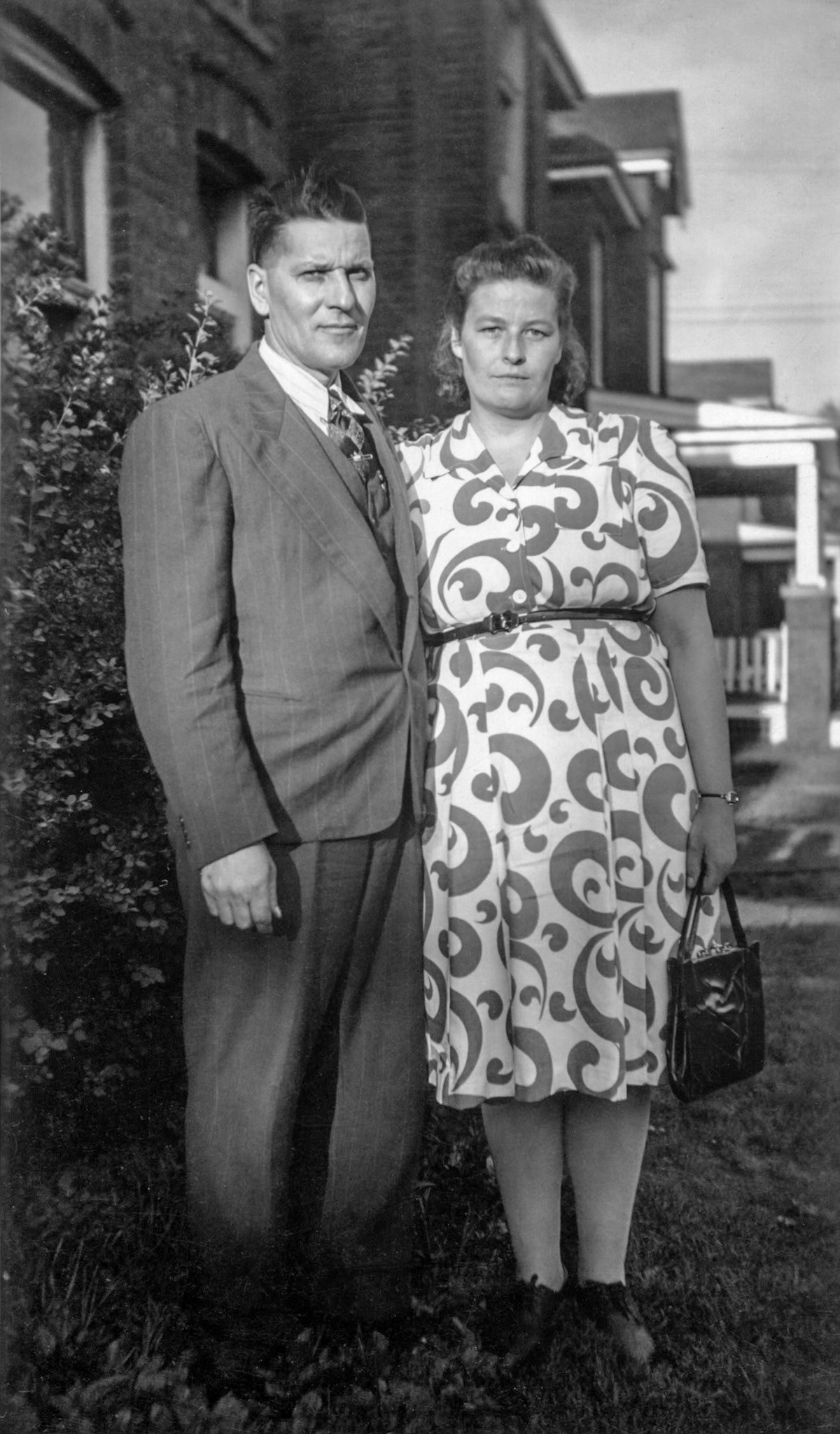 Circa 1947 • Onufrey (Frank) Shewchuk (48) - Annie (Fasenko) Shewchuk (39) in Hamilton, ON.