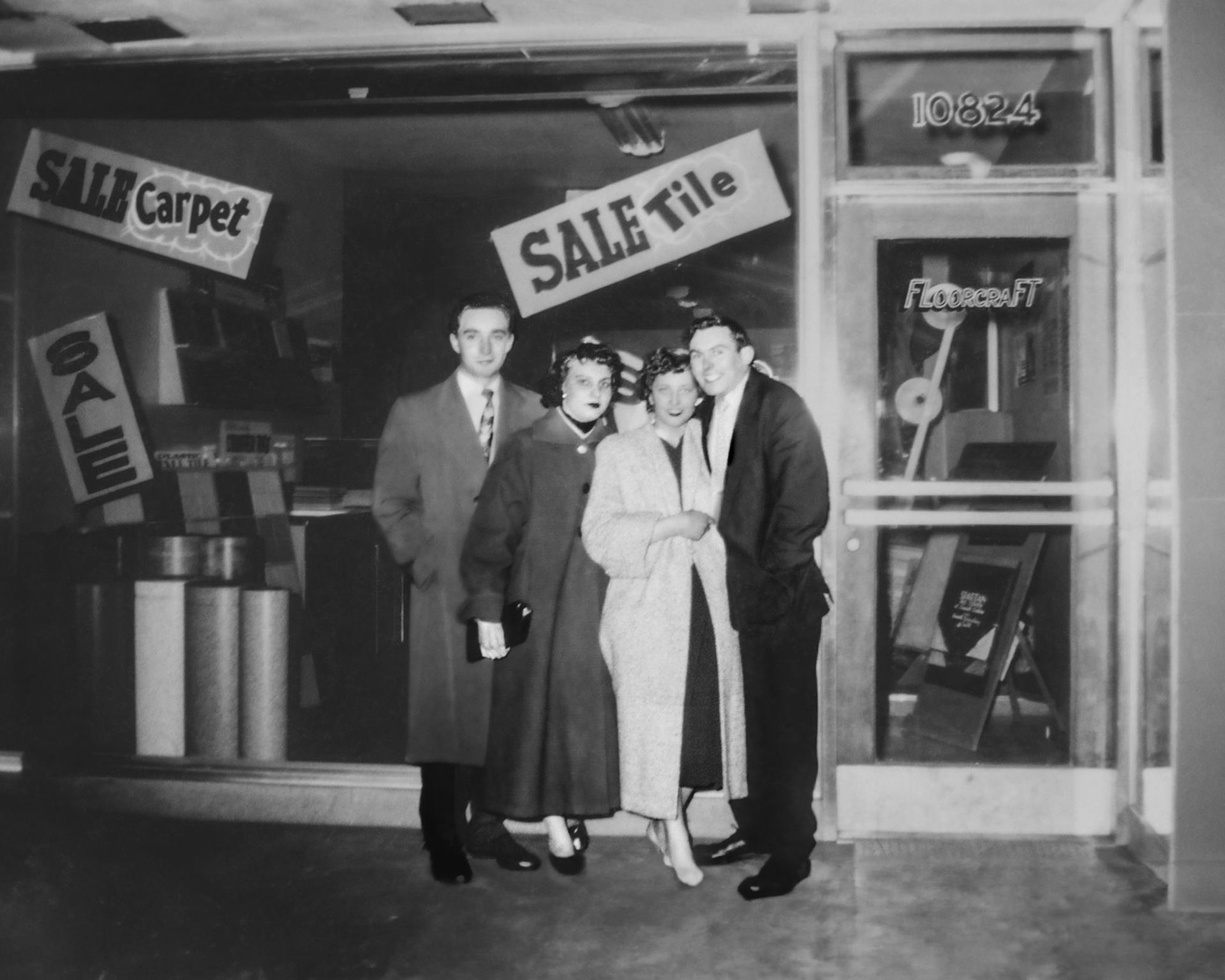 1954 •  L to R: Unknown Couple - Kathleen Shewchuk (20) - John Huculak (21). Edmonton, AB.