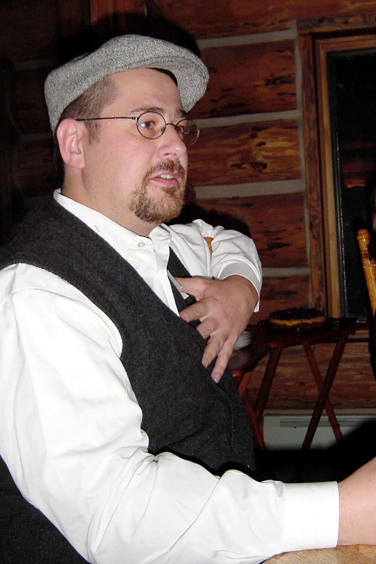 2003: Aspen, Colorado. Brian M Huculak at a live role playing murder mystery weekend. Photo credit: Paula Rosson