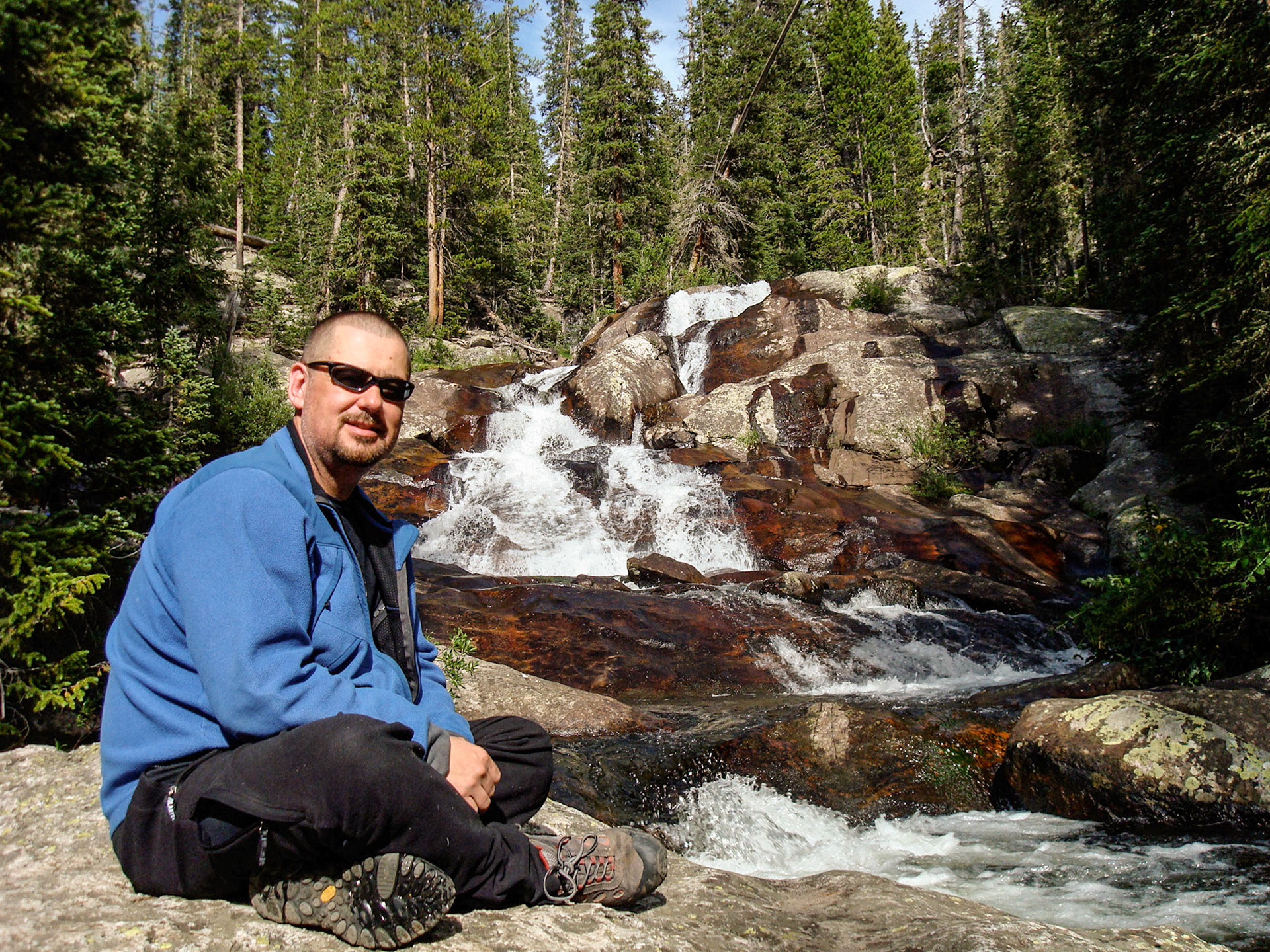 20 Aug 2008: Brian Huculak, 5 day backcountry hike in Rocky Mountaion National Park, Colorado. Photo credit: Paula Rosson