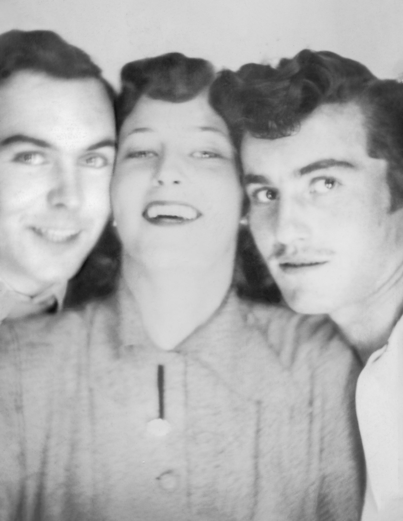 Circa 1952: L to R: John Huculak - Kathleen [Shewchuk] Huculak - Unknown Male.