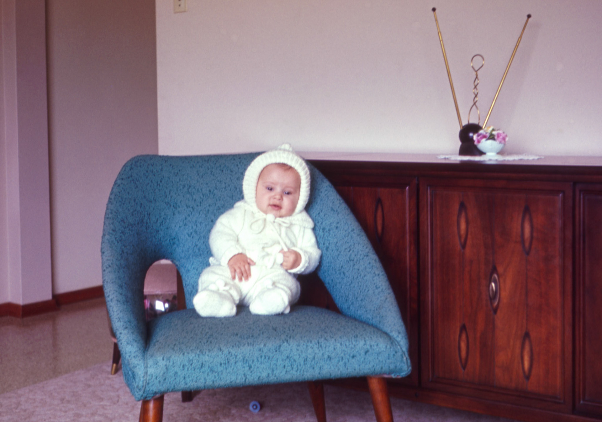 Brian Huculak (6mths) at family home in Edmonton, AB, winter, 1964. Photo credit Kathleen Huculak.