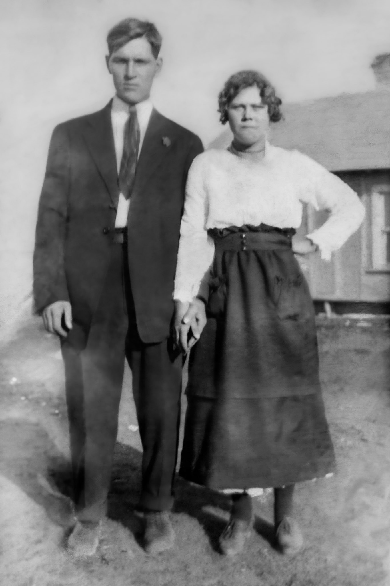 AFTER: 1920 • Mike Shewchuk and Christina [Huculak] Shewchuk. Taken on or near wedding day of 25 July.