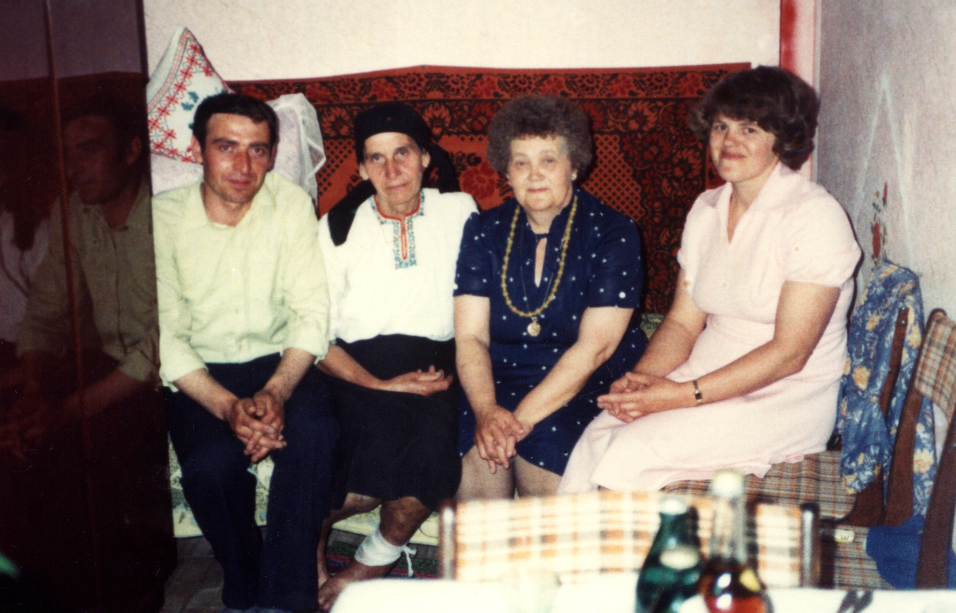 Circa 1978: Nettie [Shewchuk] Megley (third person from left) visiting Shewchuk family in the Ukraine.