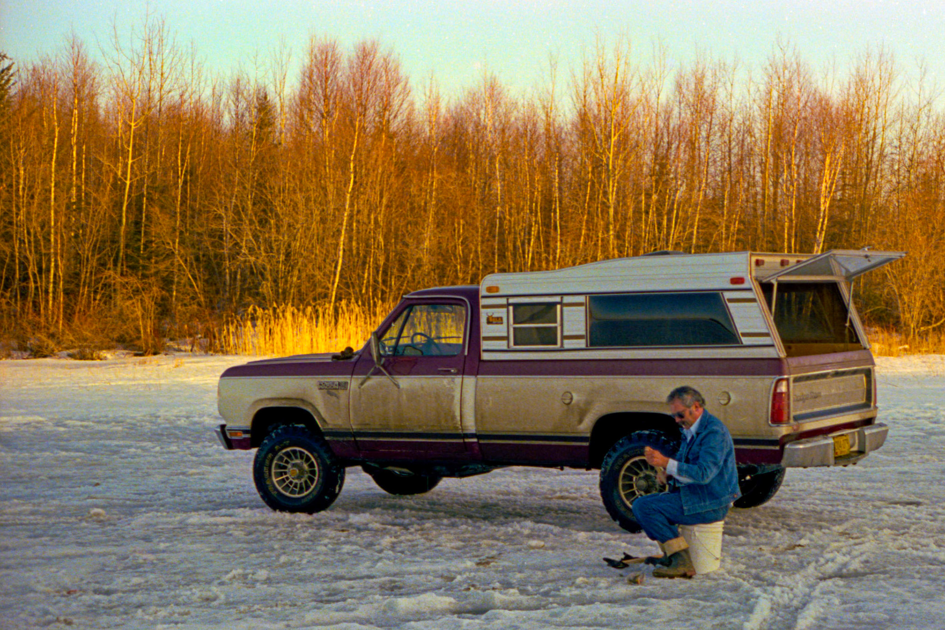 1985: John Huculak ice fishing at Lac La Biche, Alberta. Photo credit: Brian M Huculak (son)