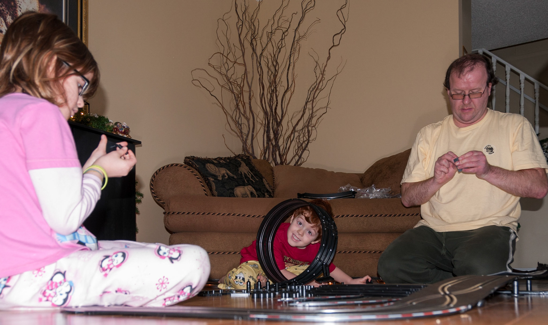 12 Dec 2007: Xmas Calgary Alberta. R to L: Barry Emment, father of: Garreth and Alisa. Photo credit: Brian Huculak (uncle).