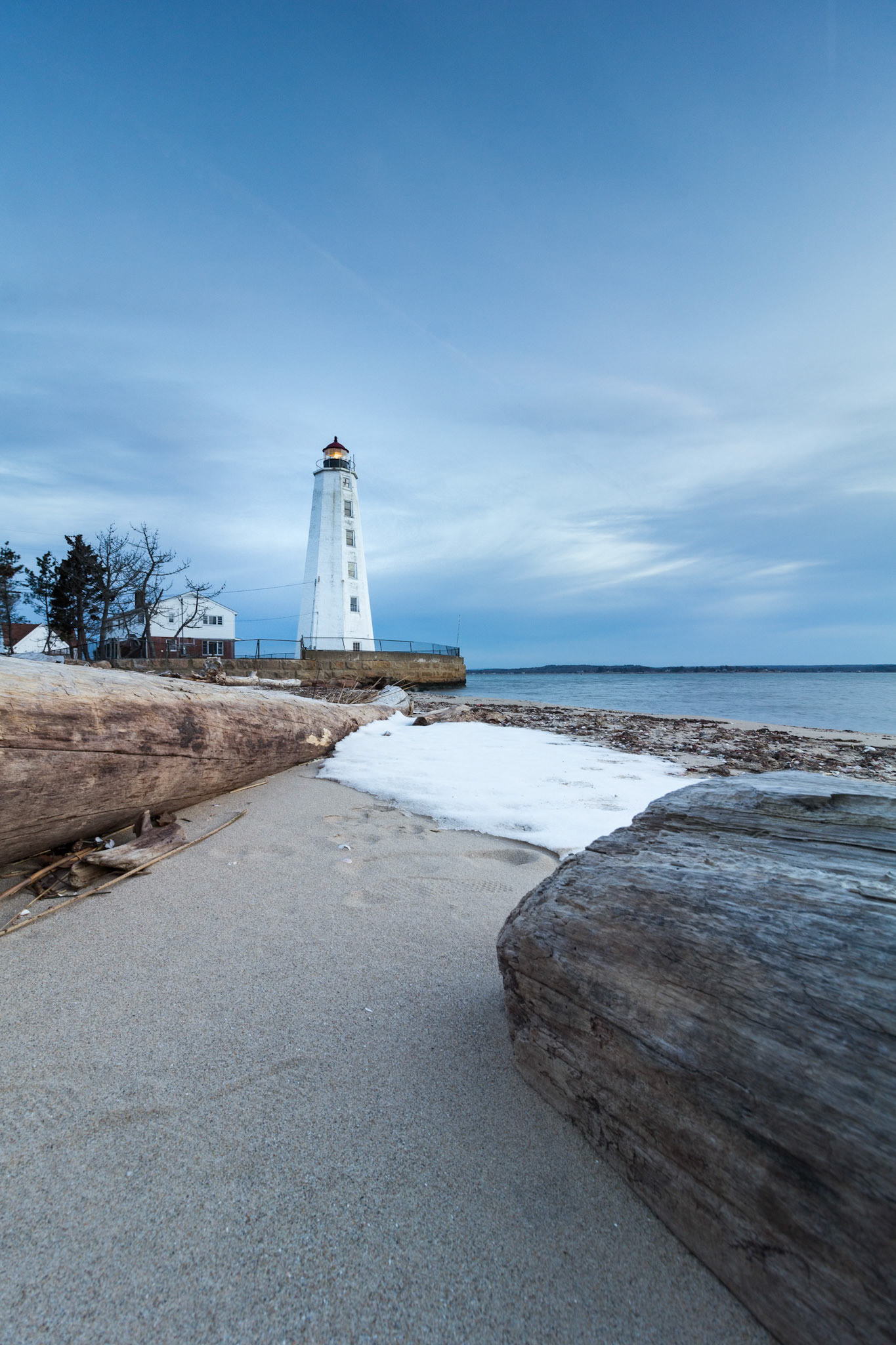 Long exposure of the Lynde Point lighthouse in Old Saybrook, Connecticut.