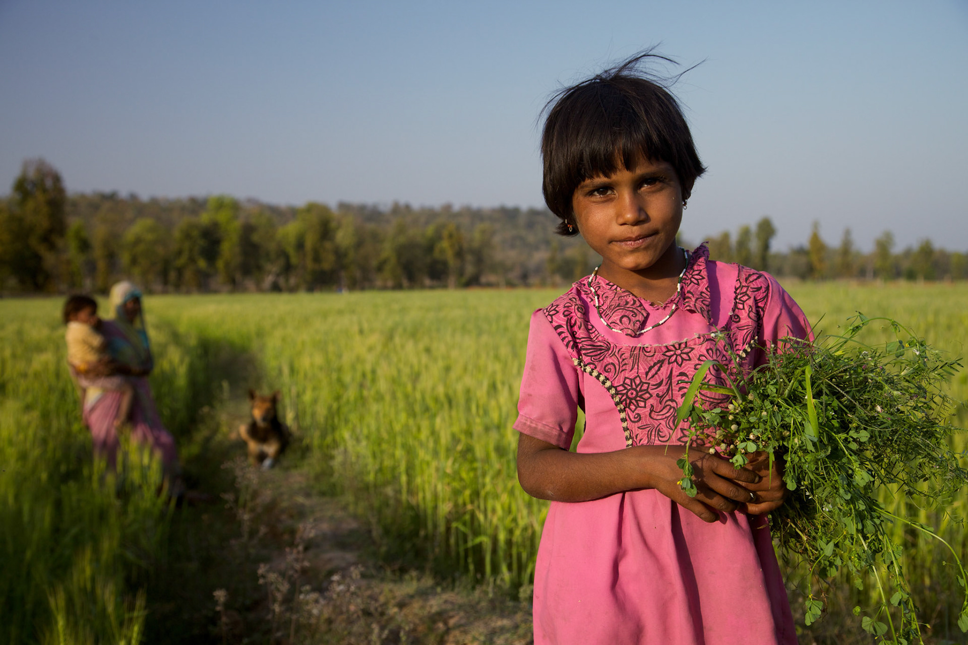 Young girl with family - India