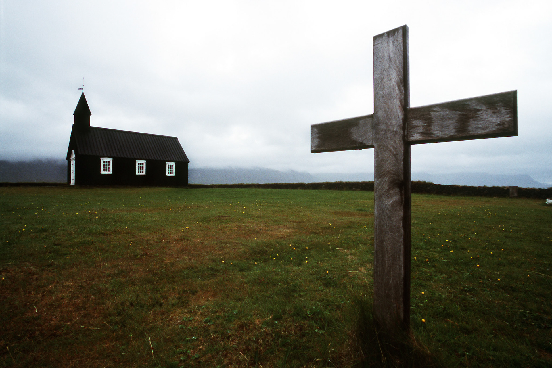 Church and cross - Iceland