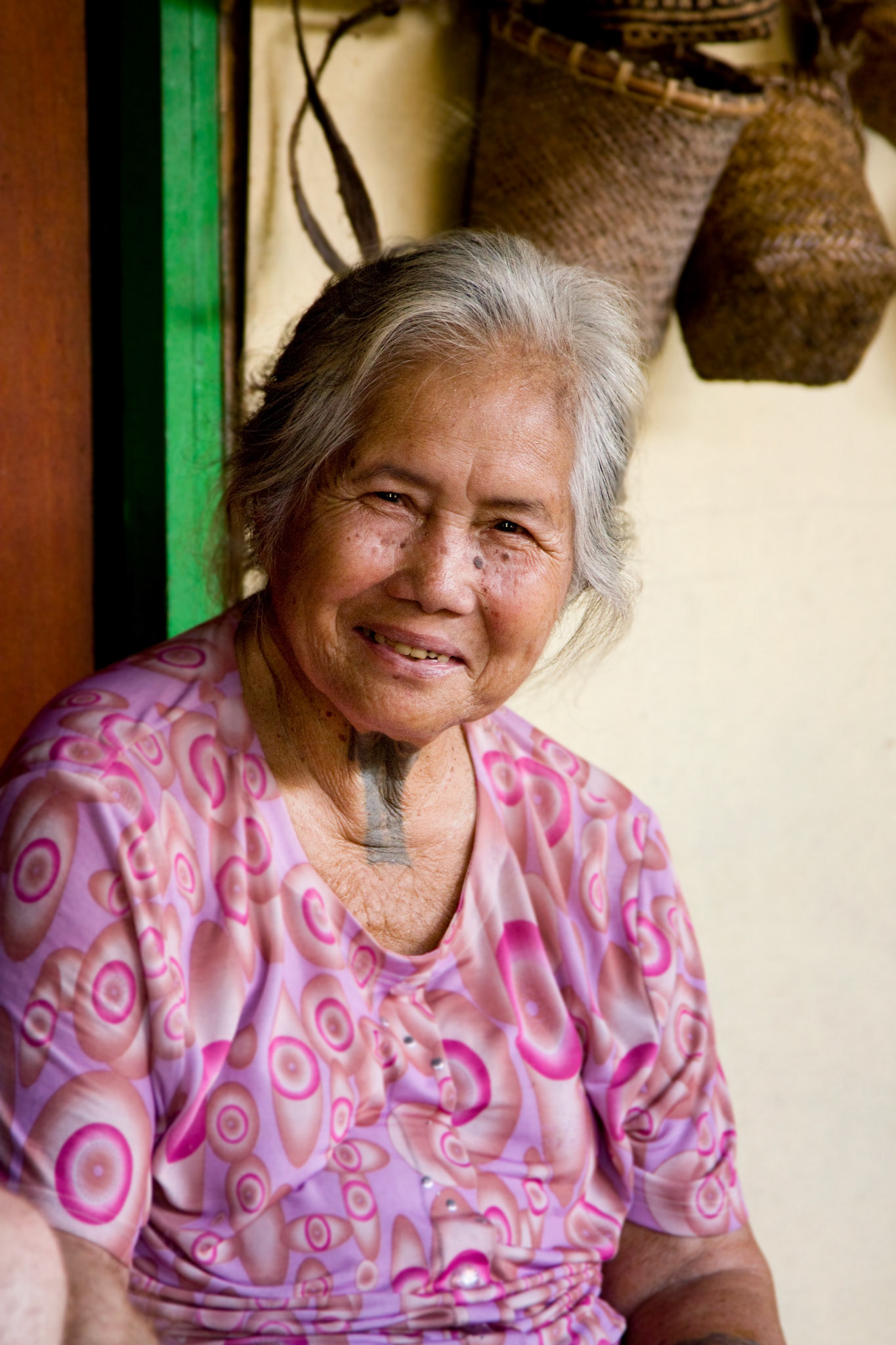 Woman with tattoo, Borneo - Malaysia