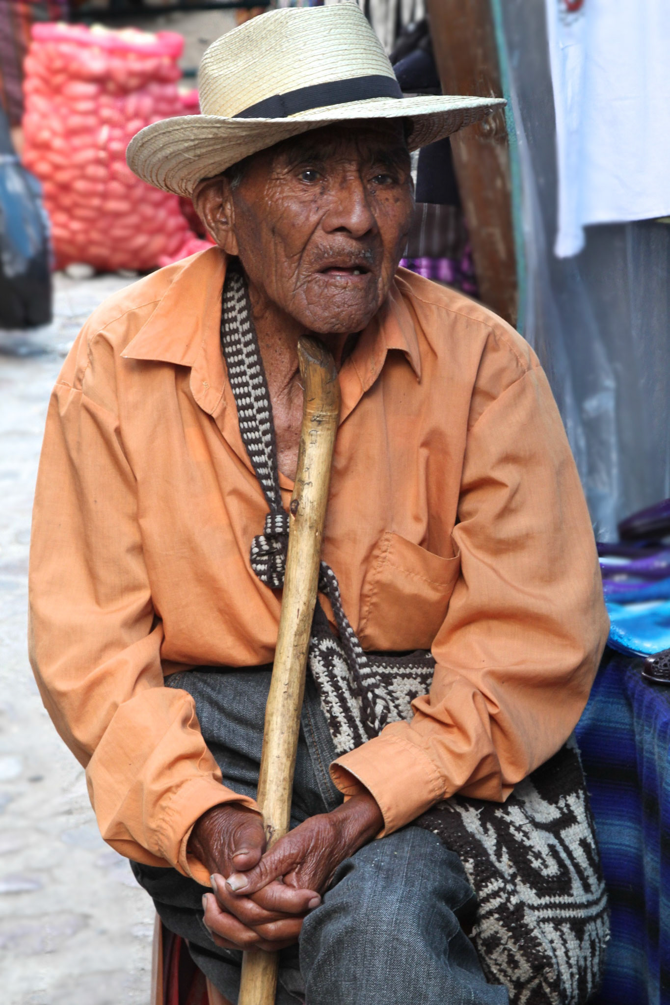 Man with stick - Guatemala