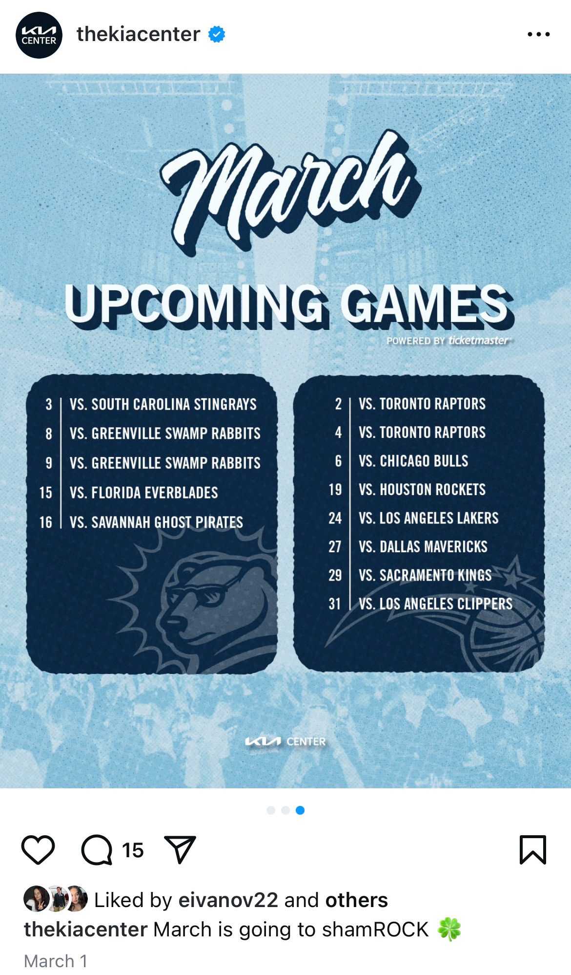 Monthly Upcoming Events Post