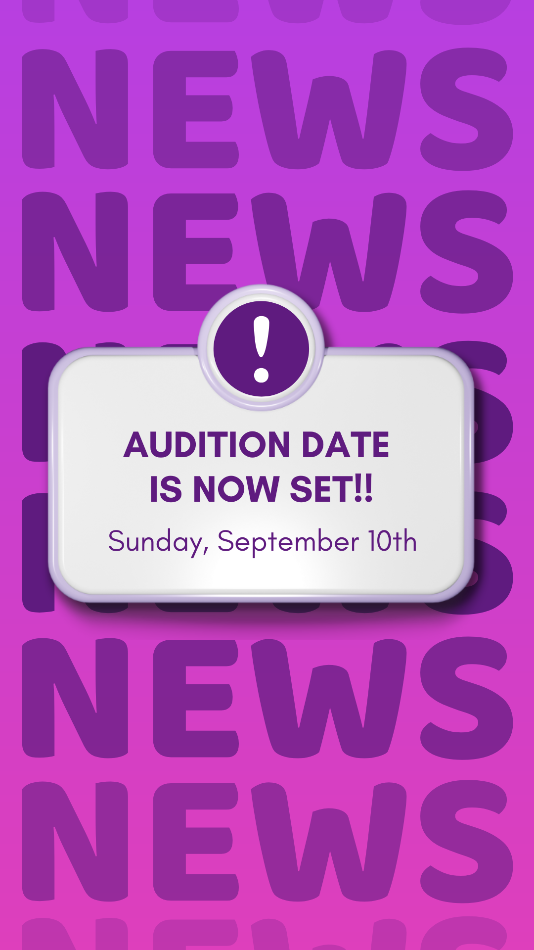 Auditions story post