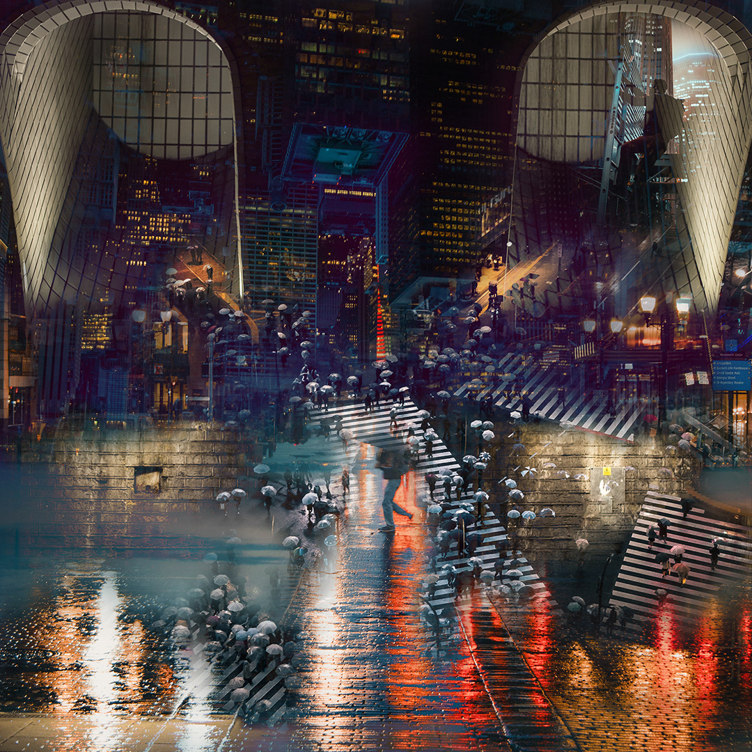 Urban Dreams - Digital Art - Photo Montage by Andrew Kavanagh. Created with Adobe Photoshop