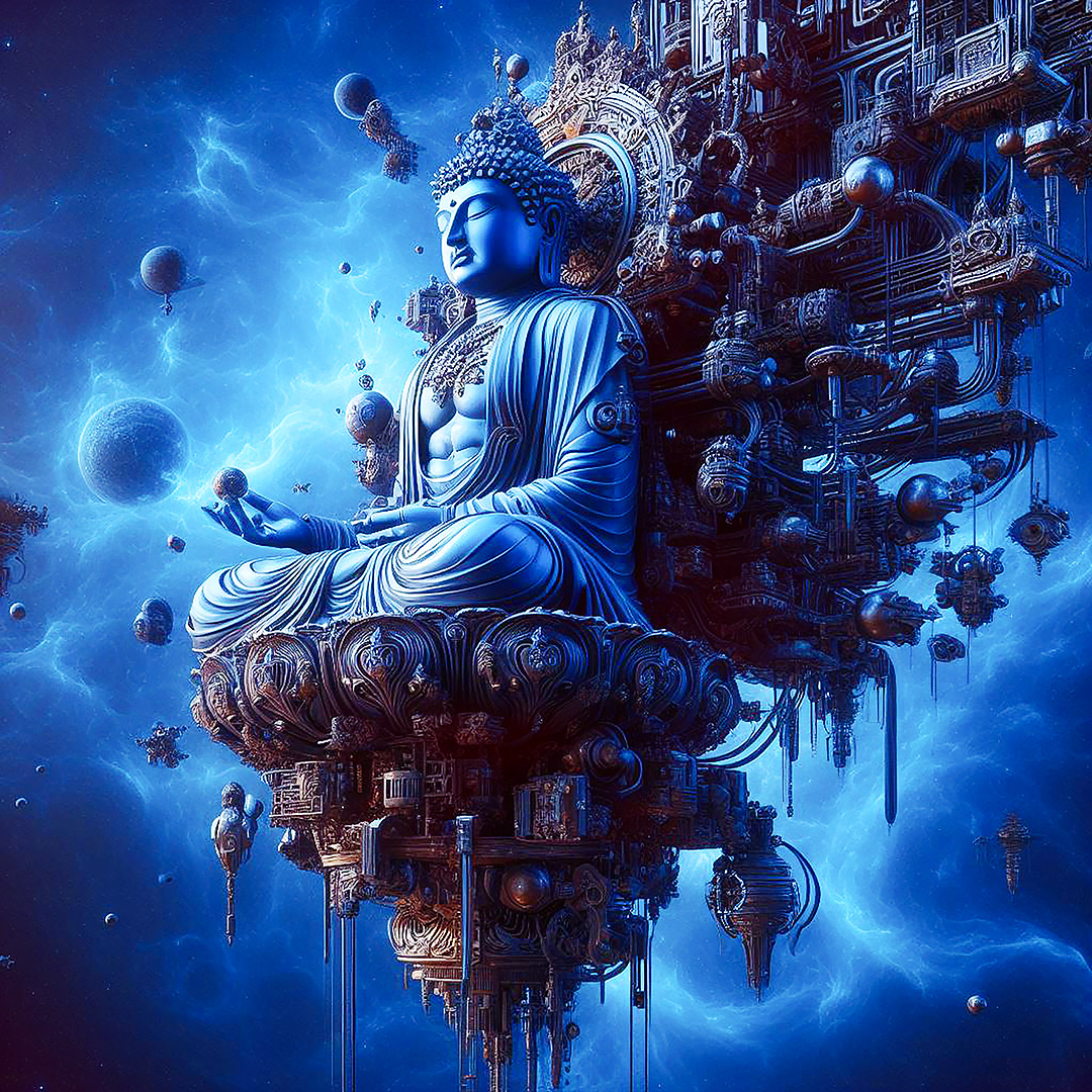 Floating Buddha - Digital Art by Andrew Kavanagh