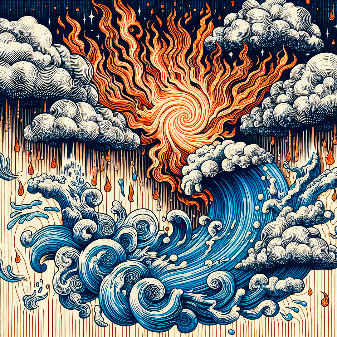 Dance of Fire and Water - Digital Art by Andrew Kavanagh