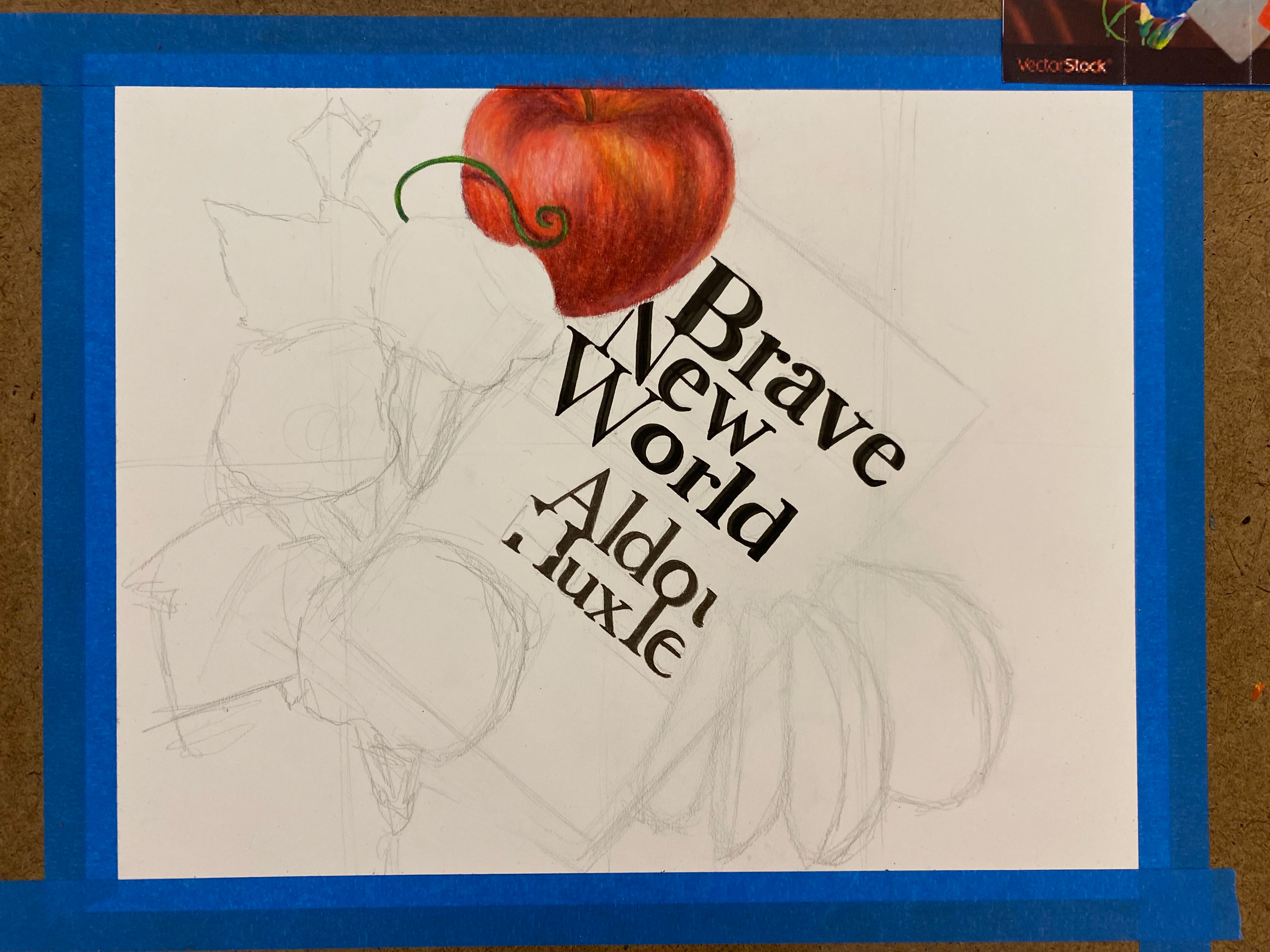 Working with colored pencils, I began to build values/colors in objects.