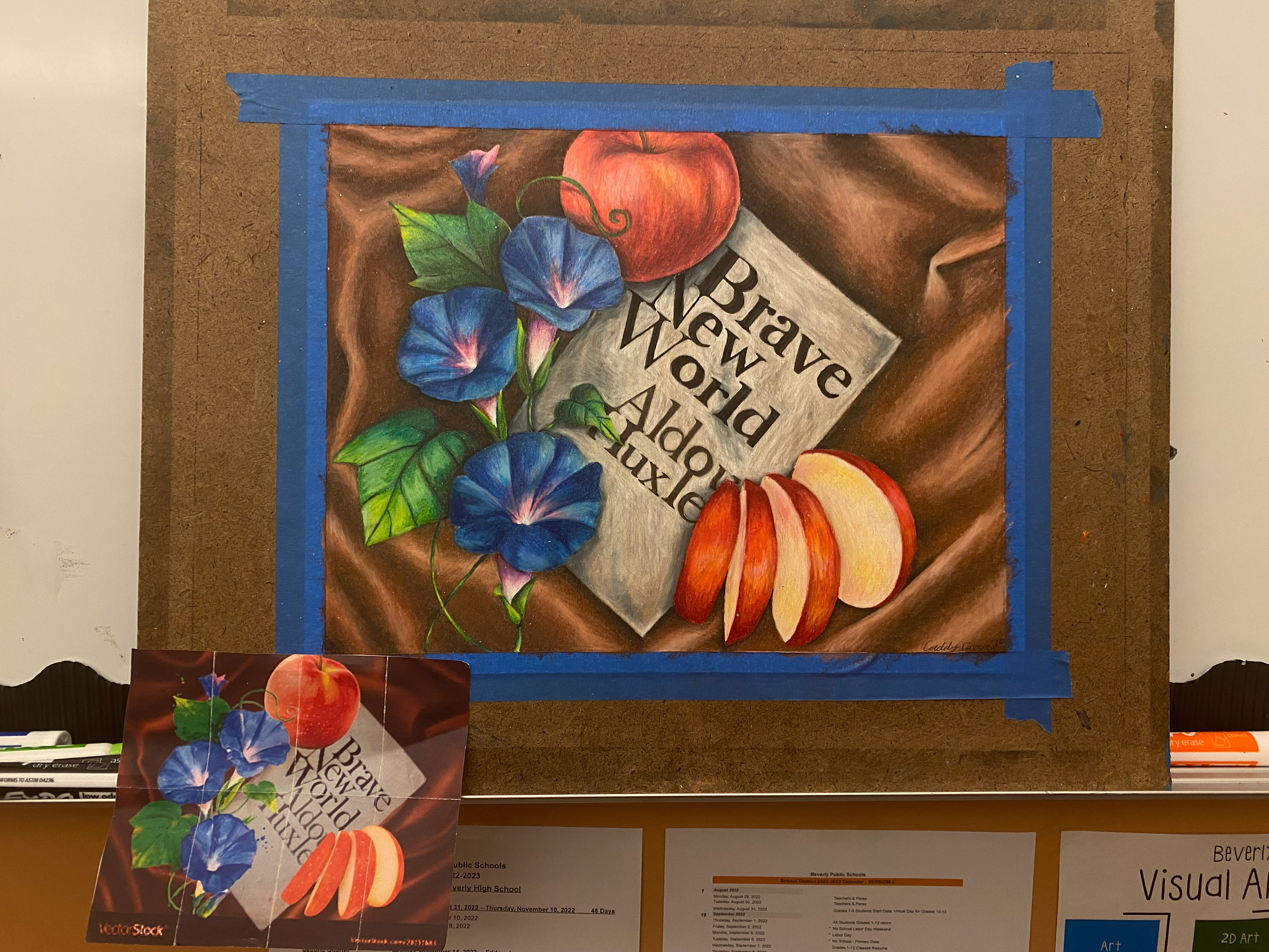 Finalized background with colorless blender (burnishing).