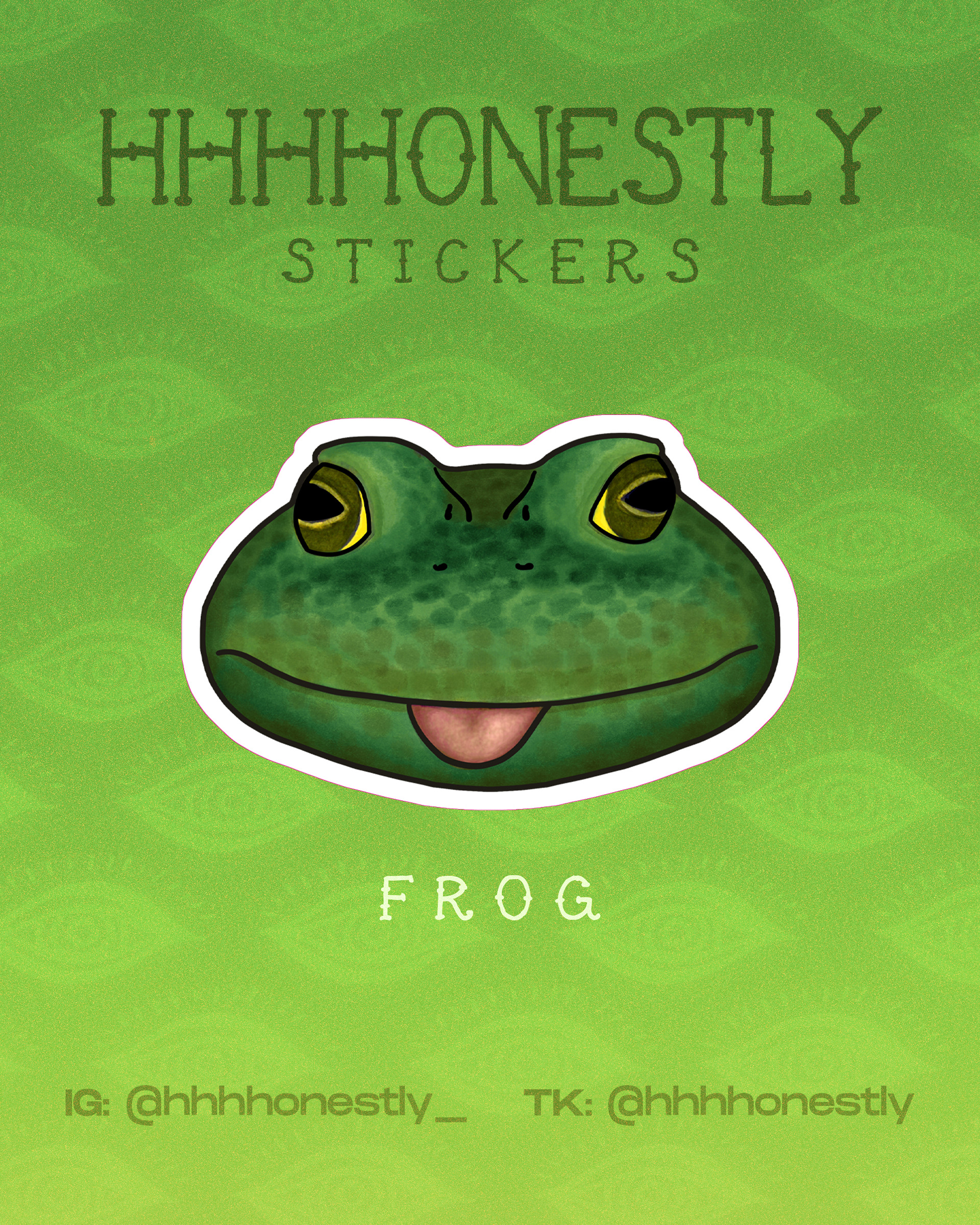 Frog - vinyl sticker with backing design