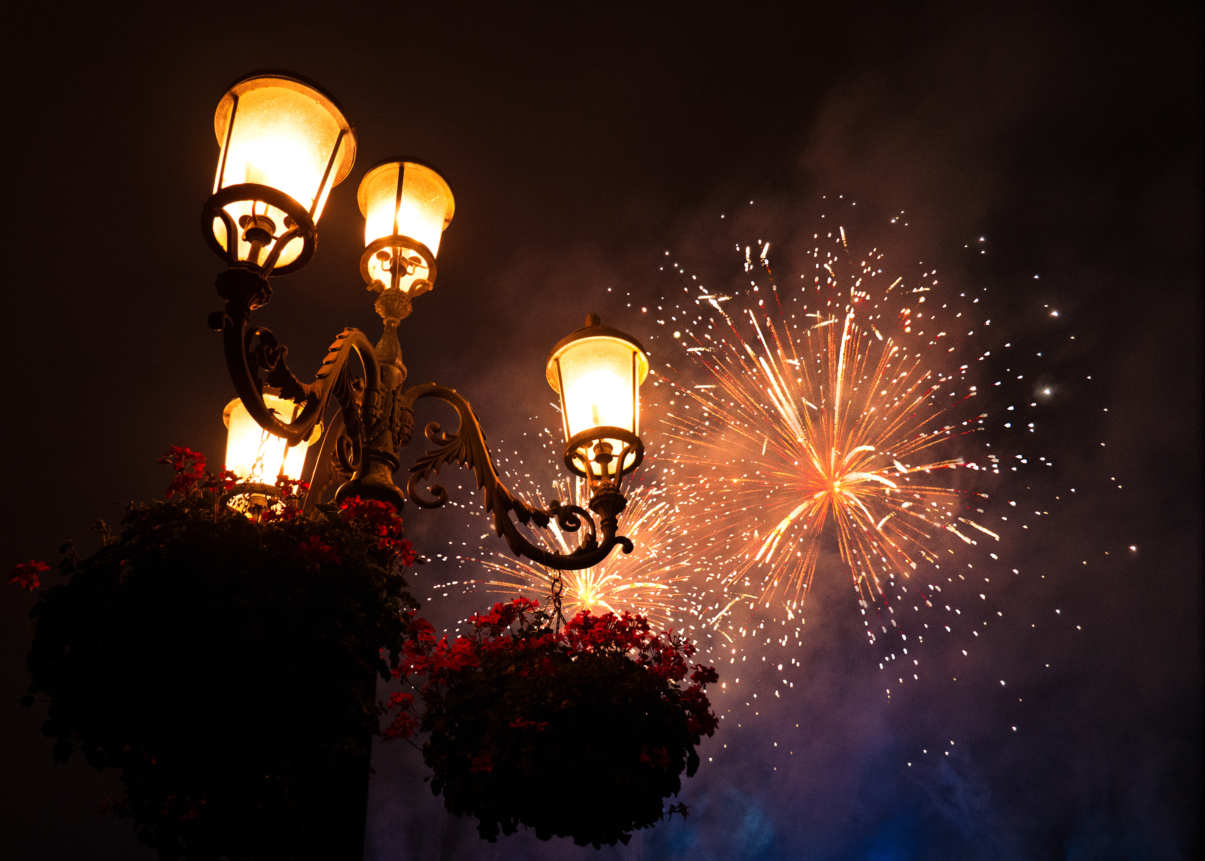 Lampost Firework Burst
