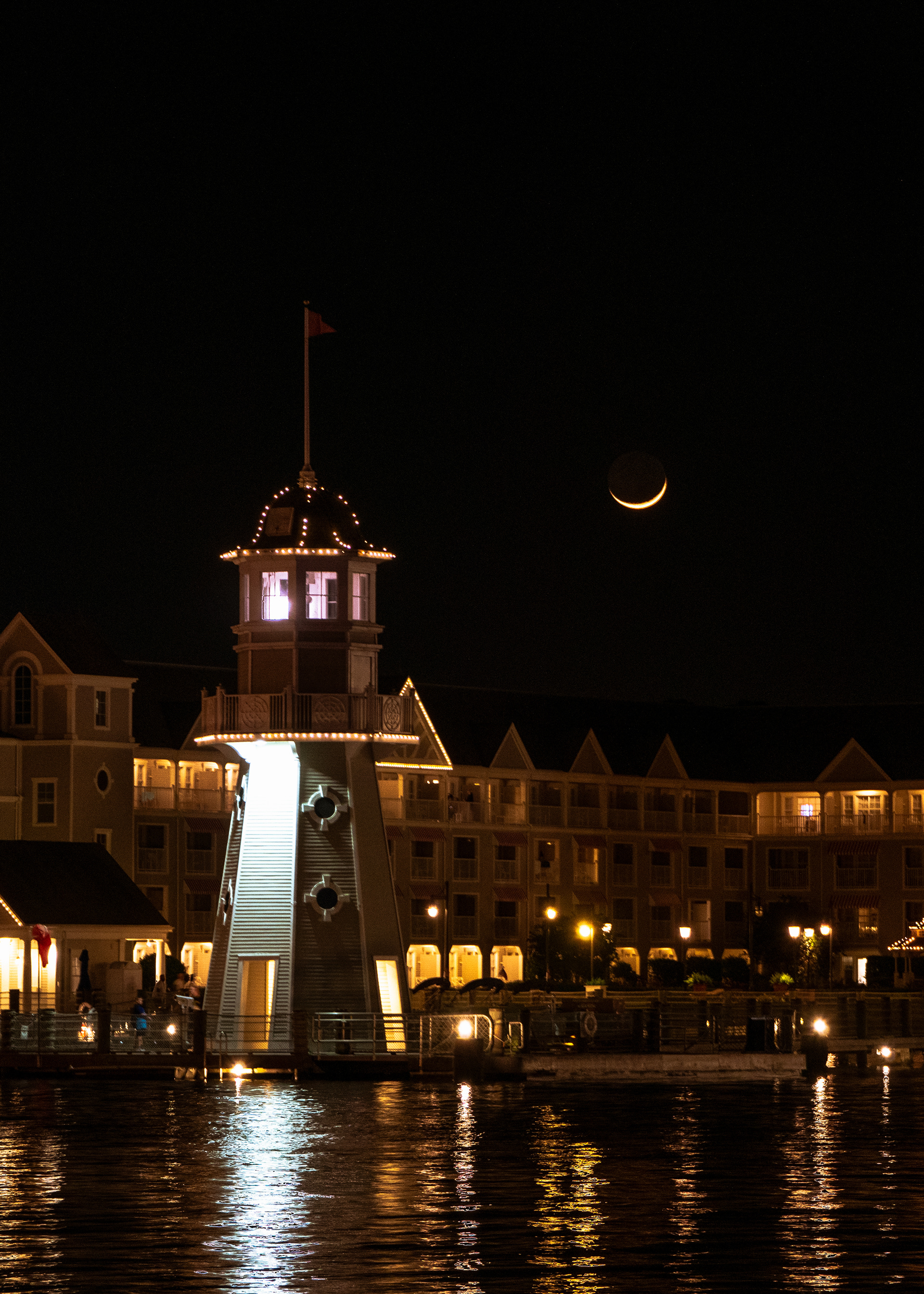 Lighthouse Crescent Moon