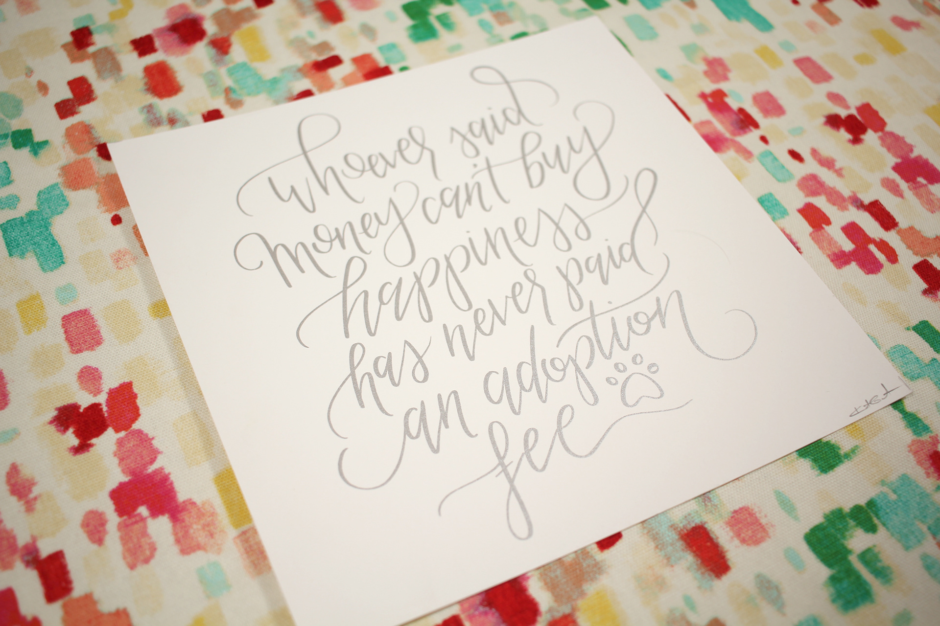 Lettering printed with Silver Metallic!