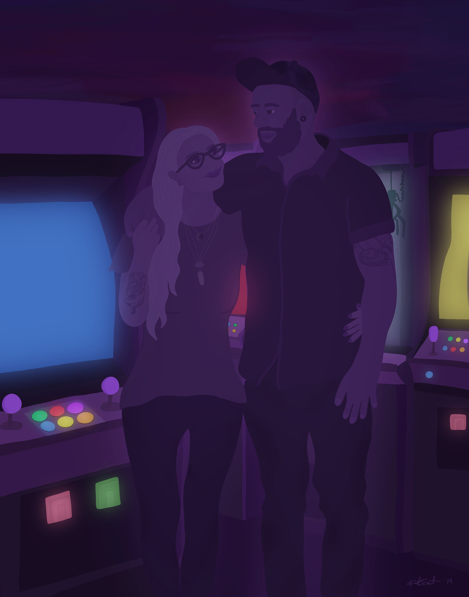 Commissioned Anniversary illustration for Jenna & Austin.