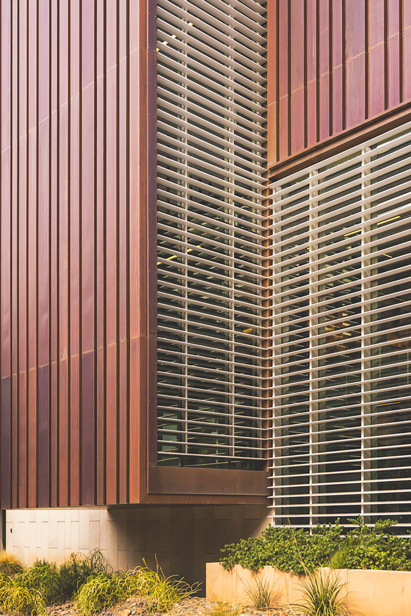 ASU Tooker House copper and louvered facade, Tempe
