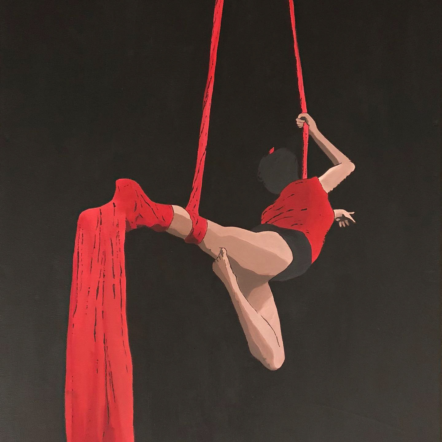 “Aerial silks” | Acrylic on Canvas
