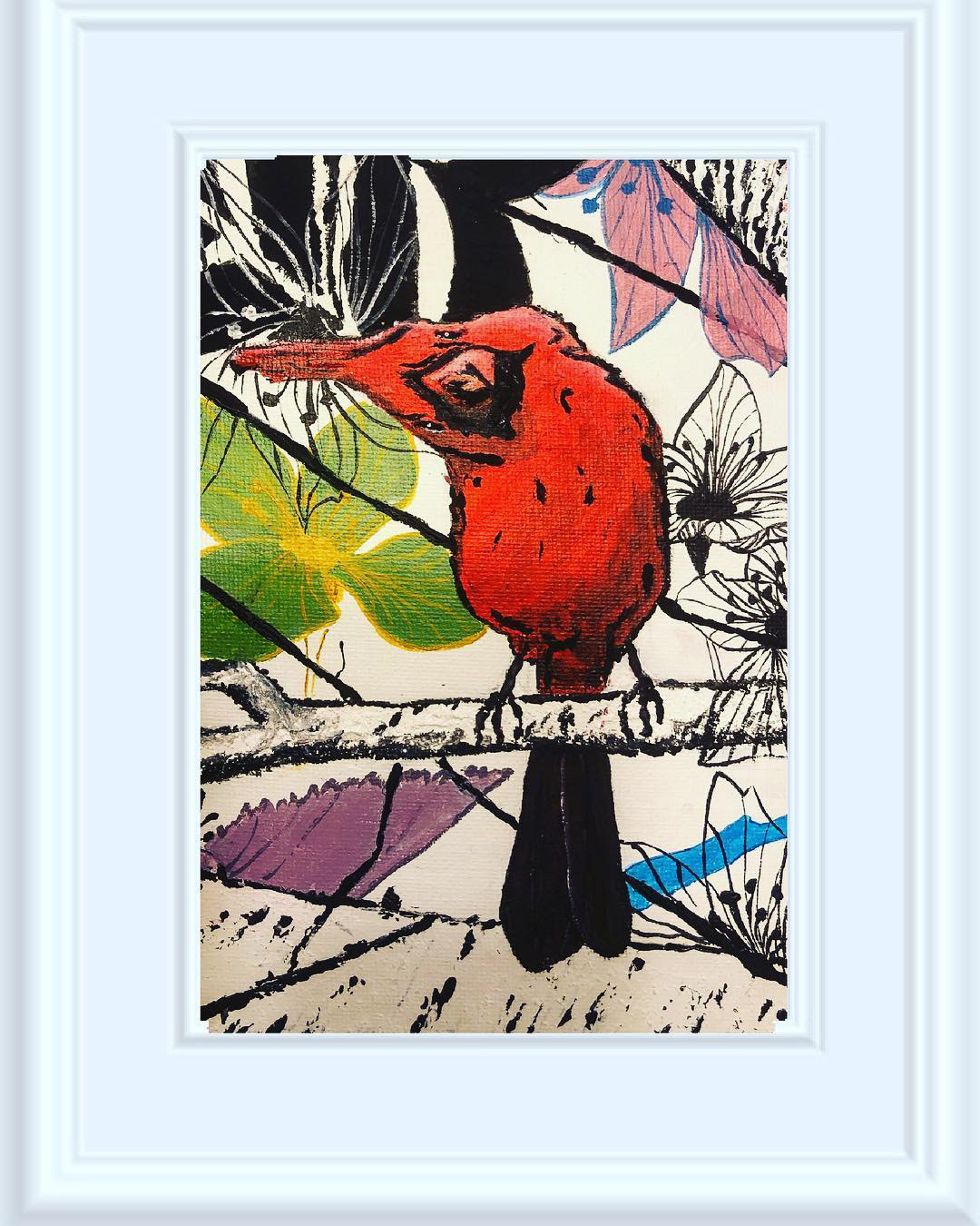 "Red Cardinal" | Acrylic on Canvas