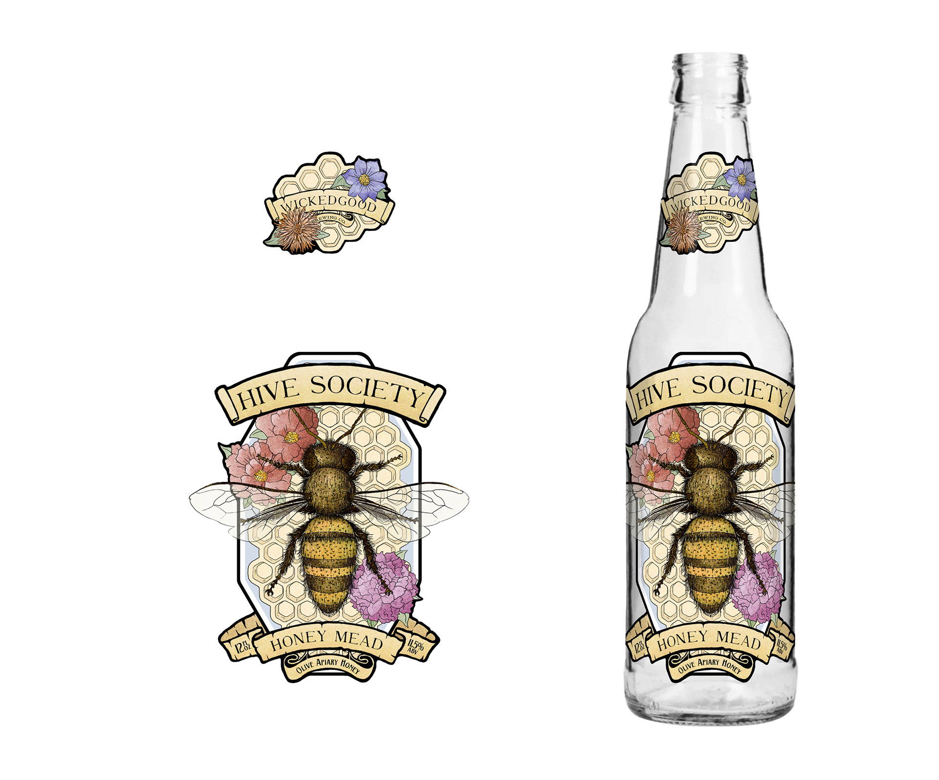 Hive Society Honey Mead Label