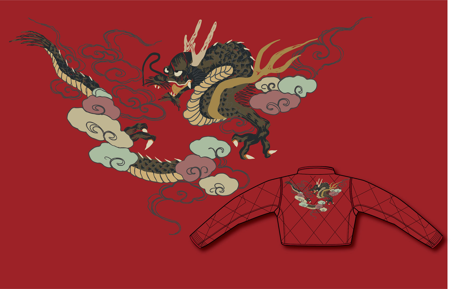 RLX Dragon Illustration/Embroidery