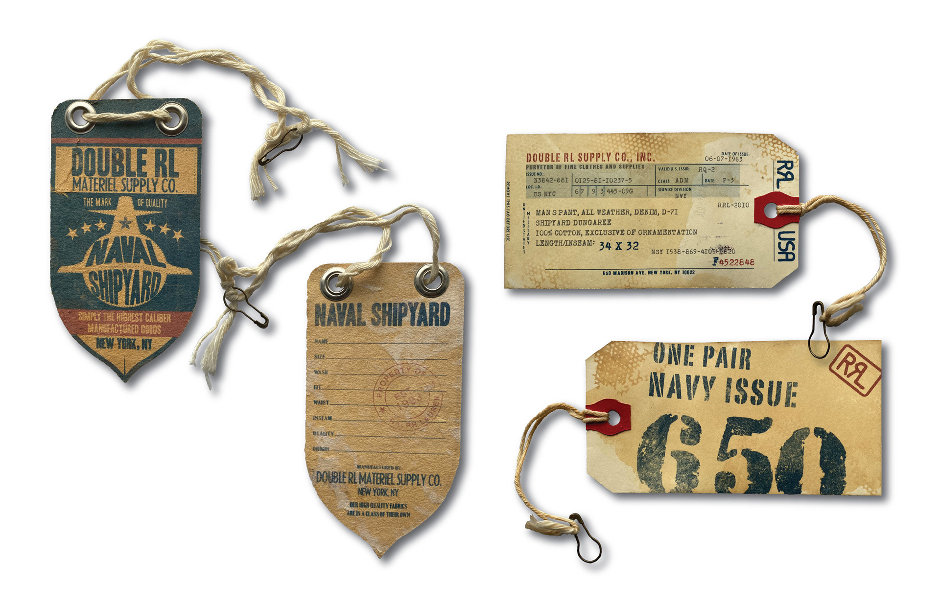 RRL Naval Shipyard Hangtags
