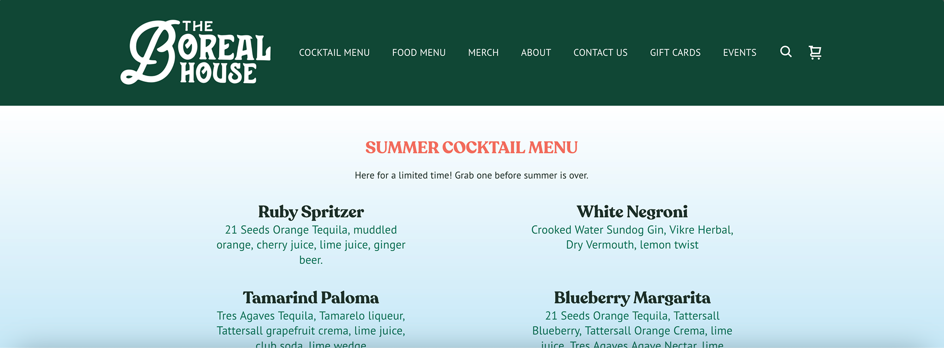 The Boreal House Website
