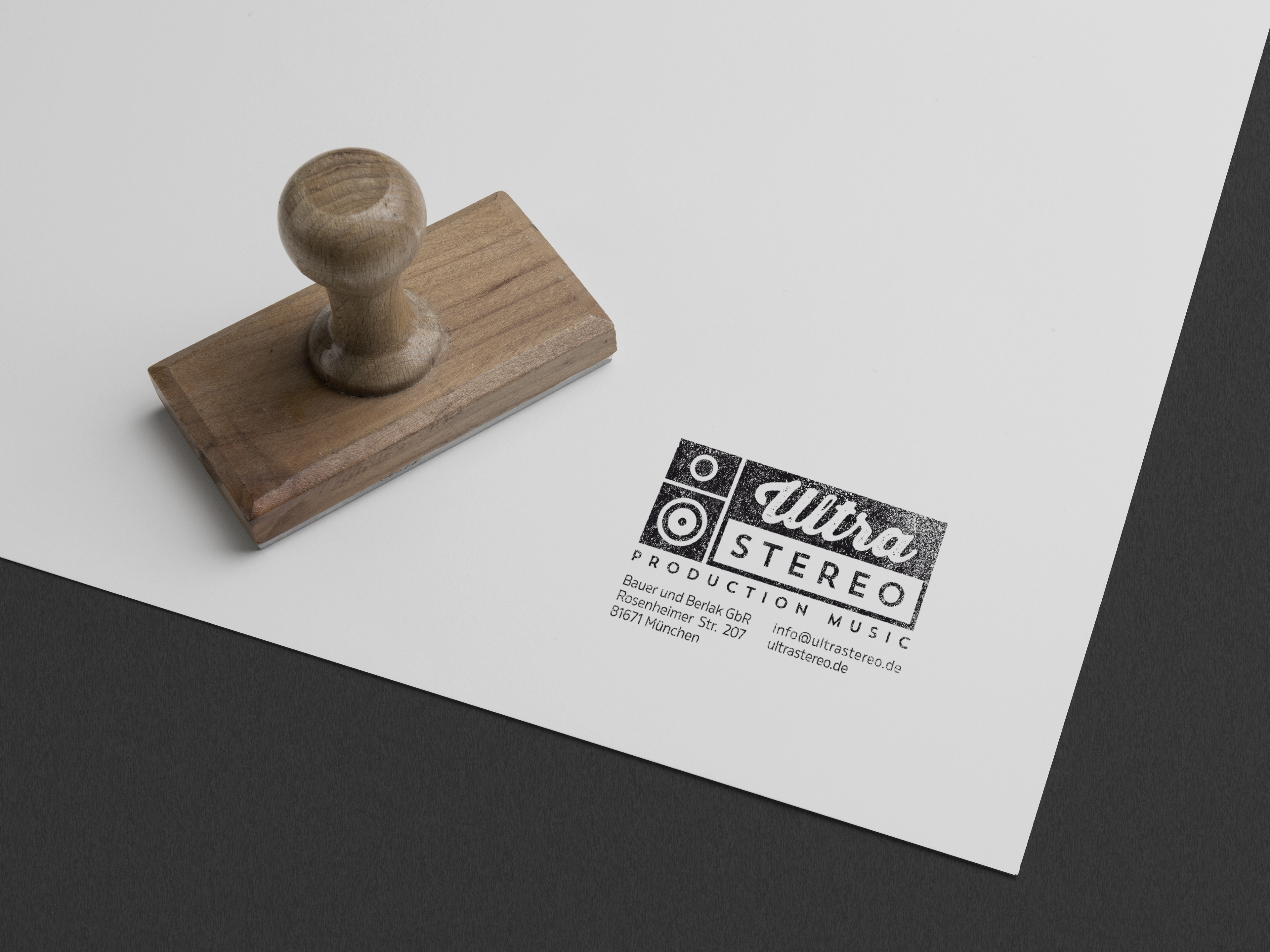 a sheet of paper with the company stamp on it