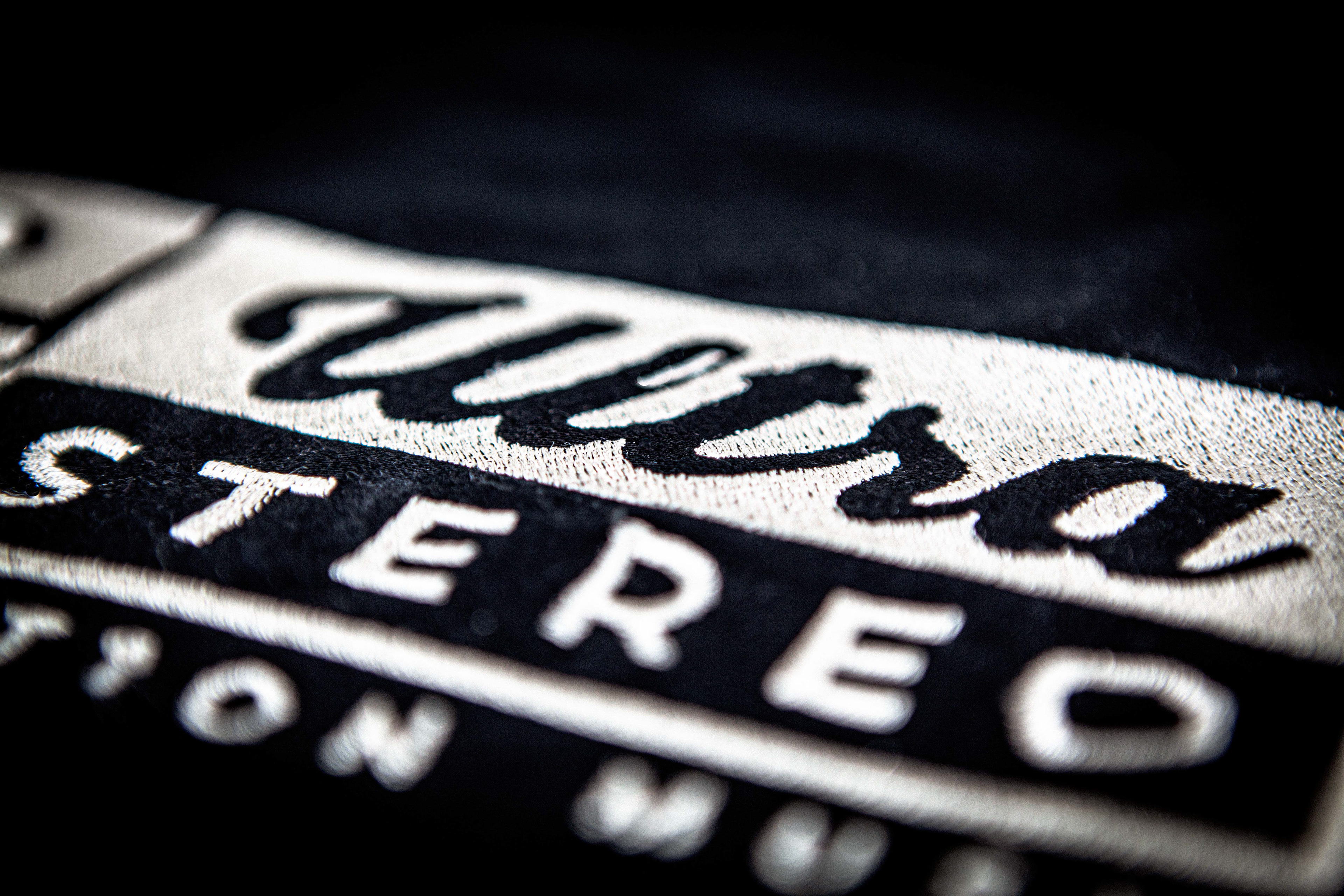 the embroidered logo of the company