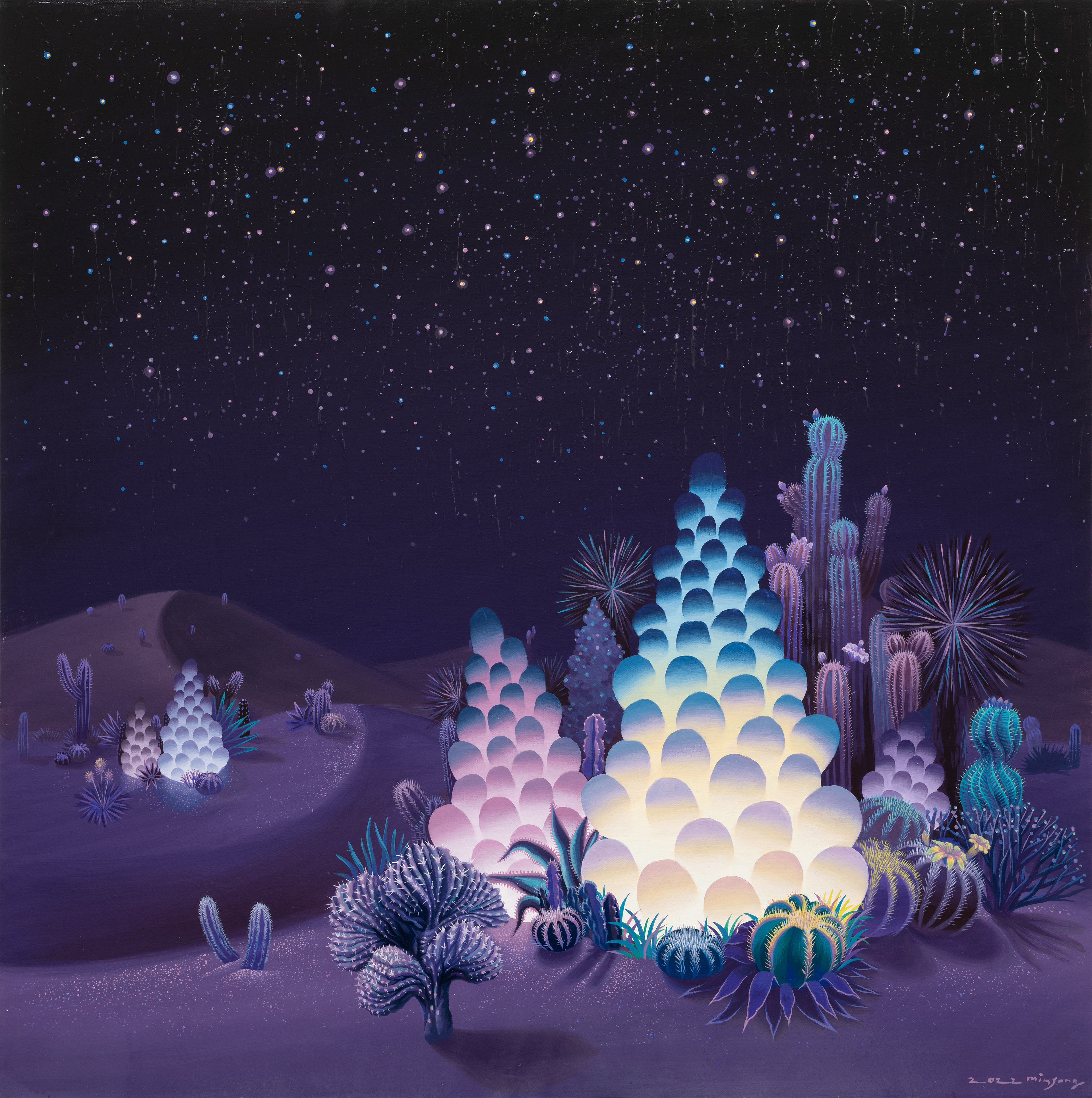 모로코의 밤(night on morocco)_acrylic on canvas_91x91cm_2022