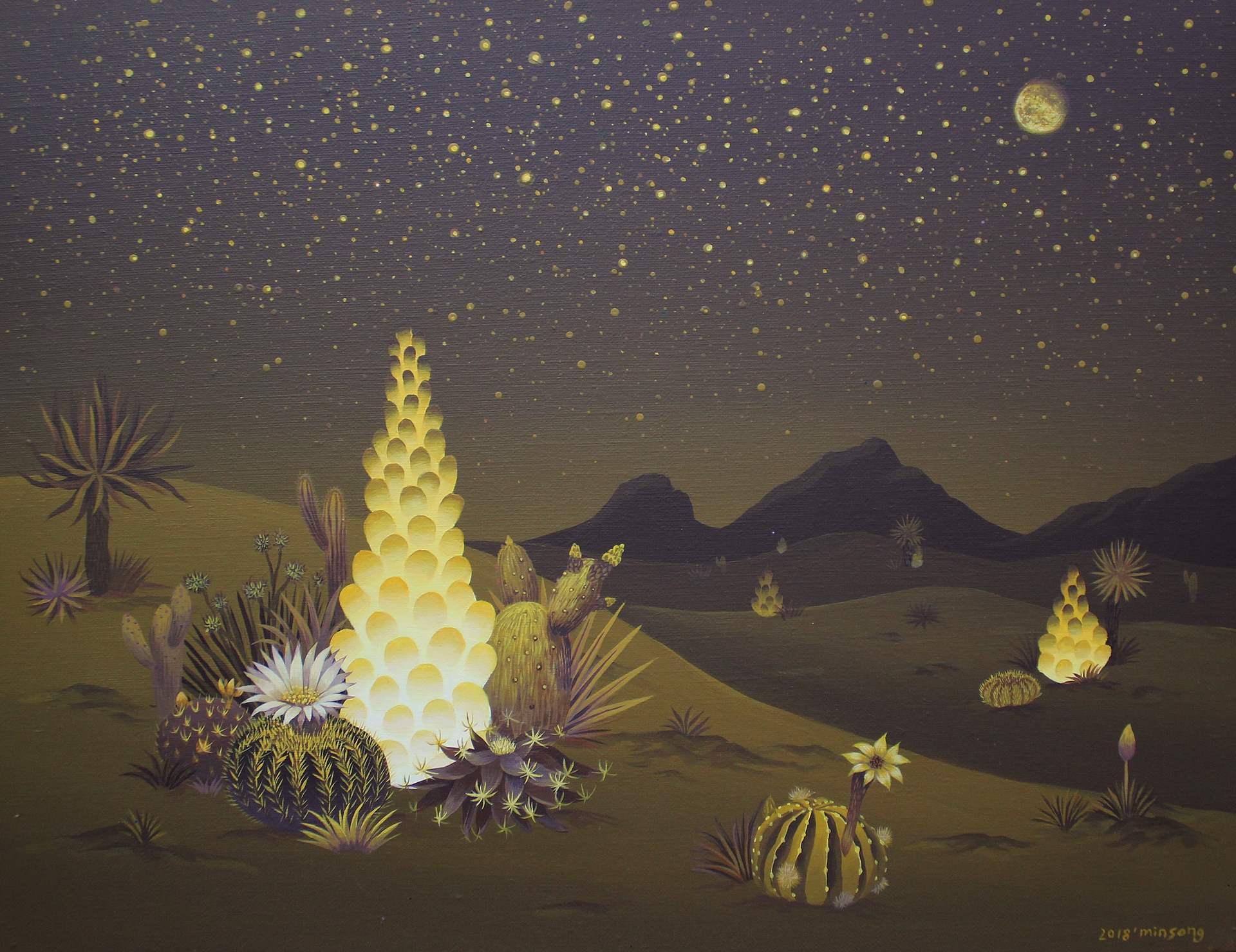 Night in desert_acrylic on canvas_53x40.9_2018