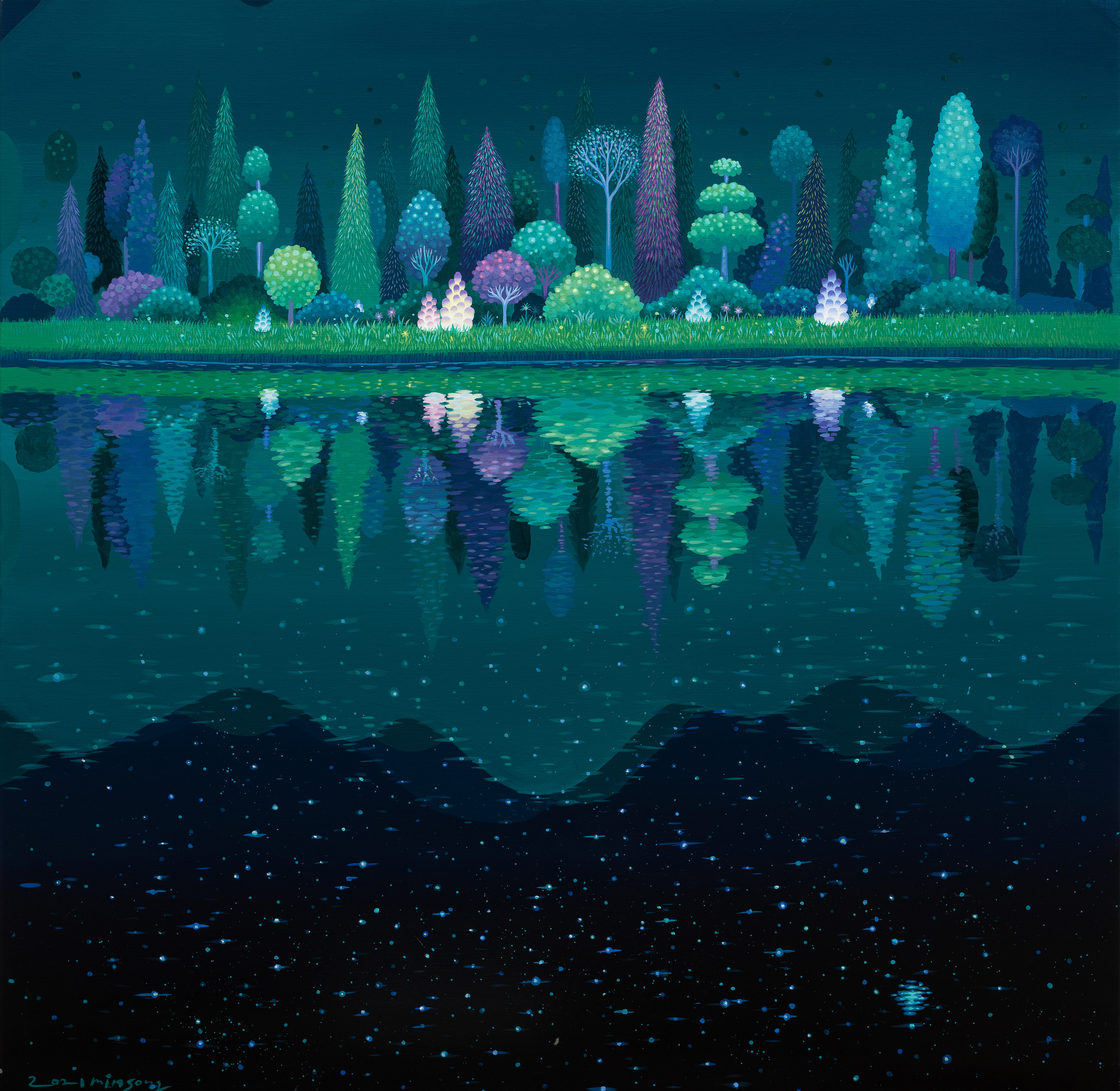 밤을 거닐다_acrylic on canvas_91x91cm_2021