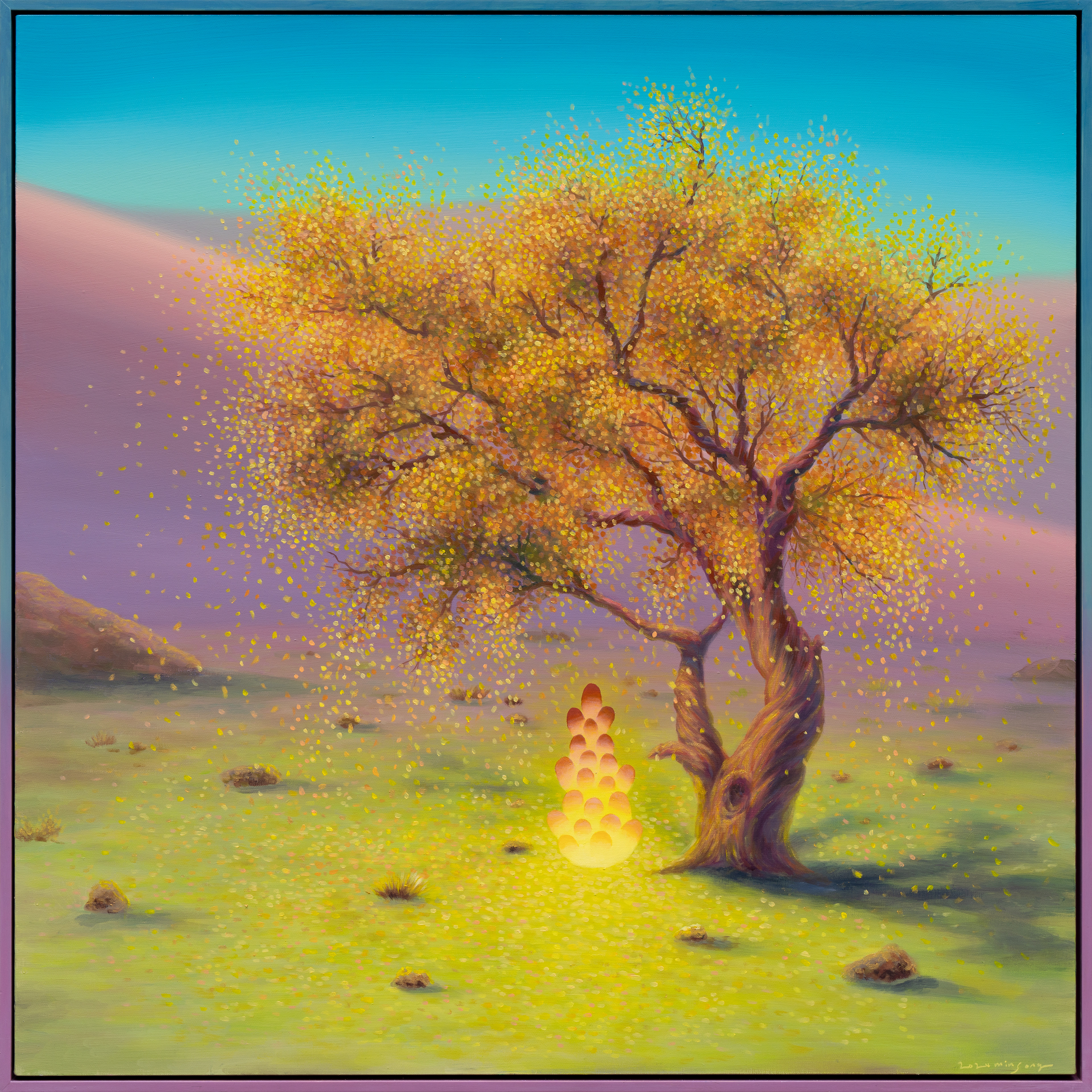 사막의 황금나무_oil on canvas_91x91cm_2024