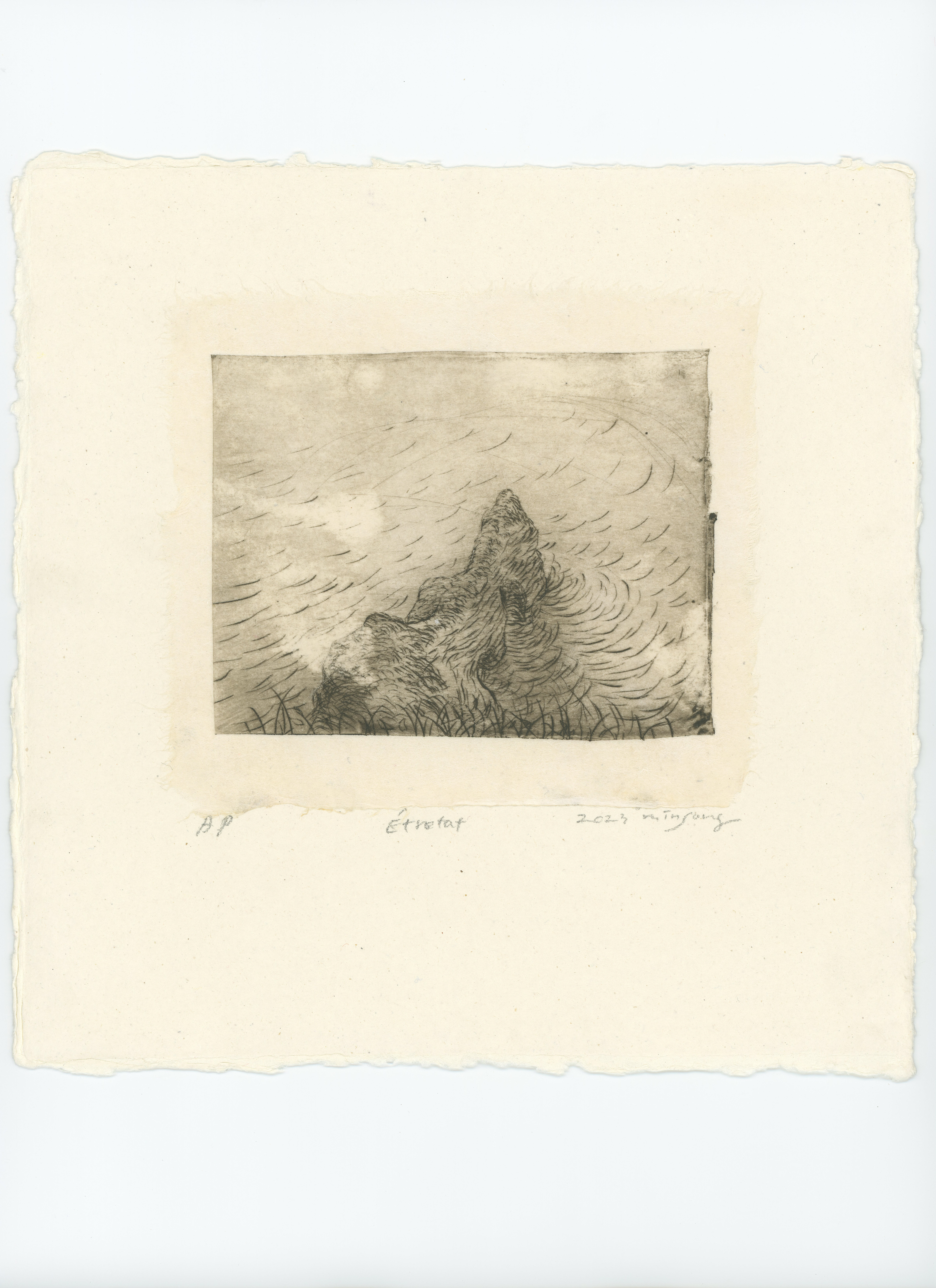 Etretat_ething on hanji and paper_9.5x12cm_2023_