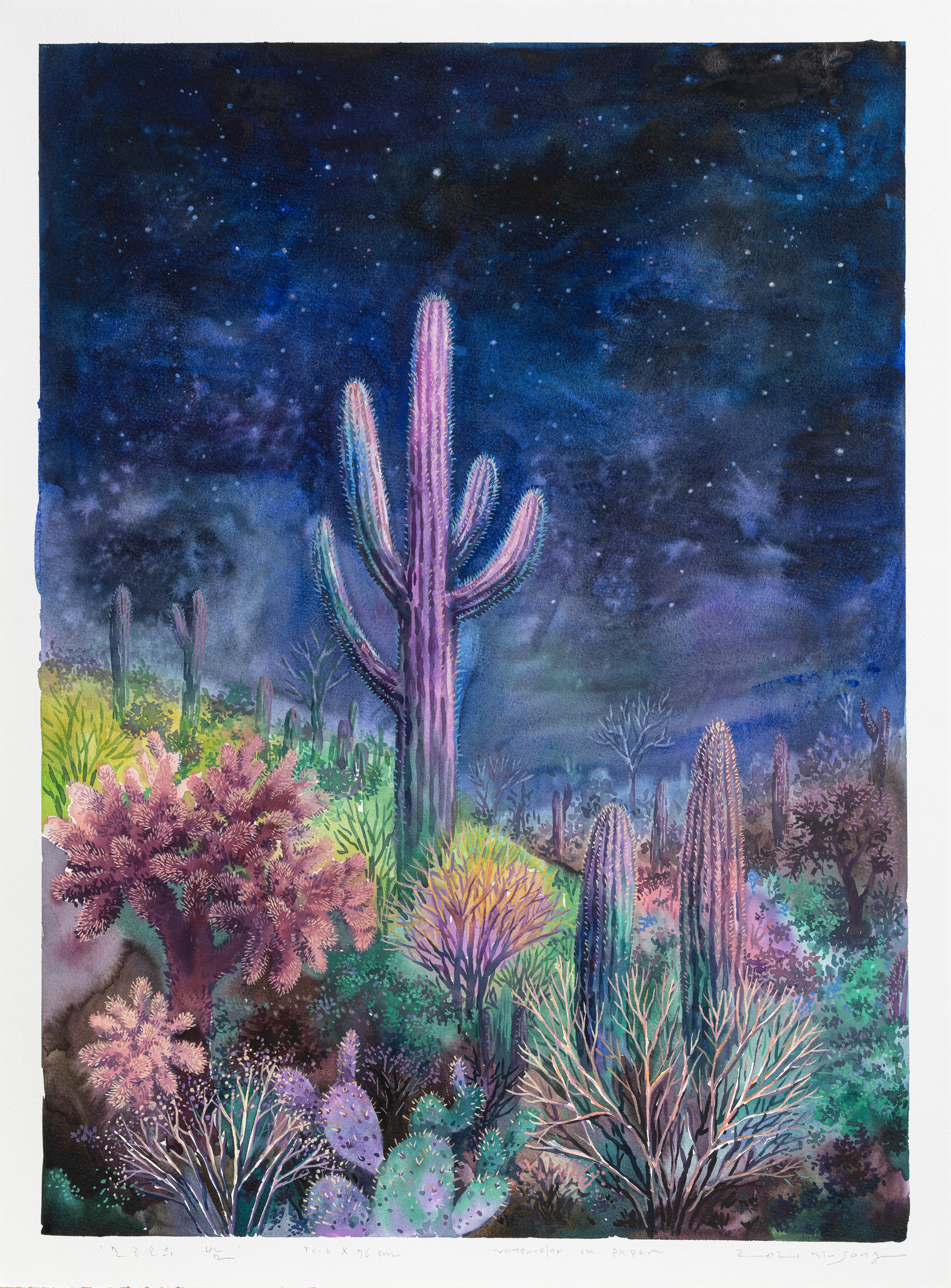 모로코의 밤_watercolor on paper_56.6x76cm_2021