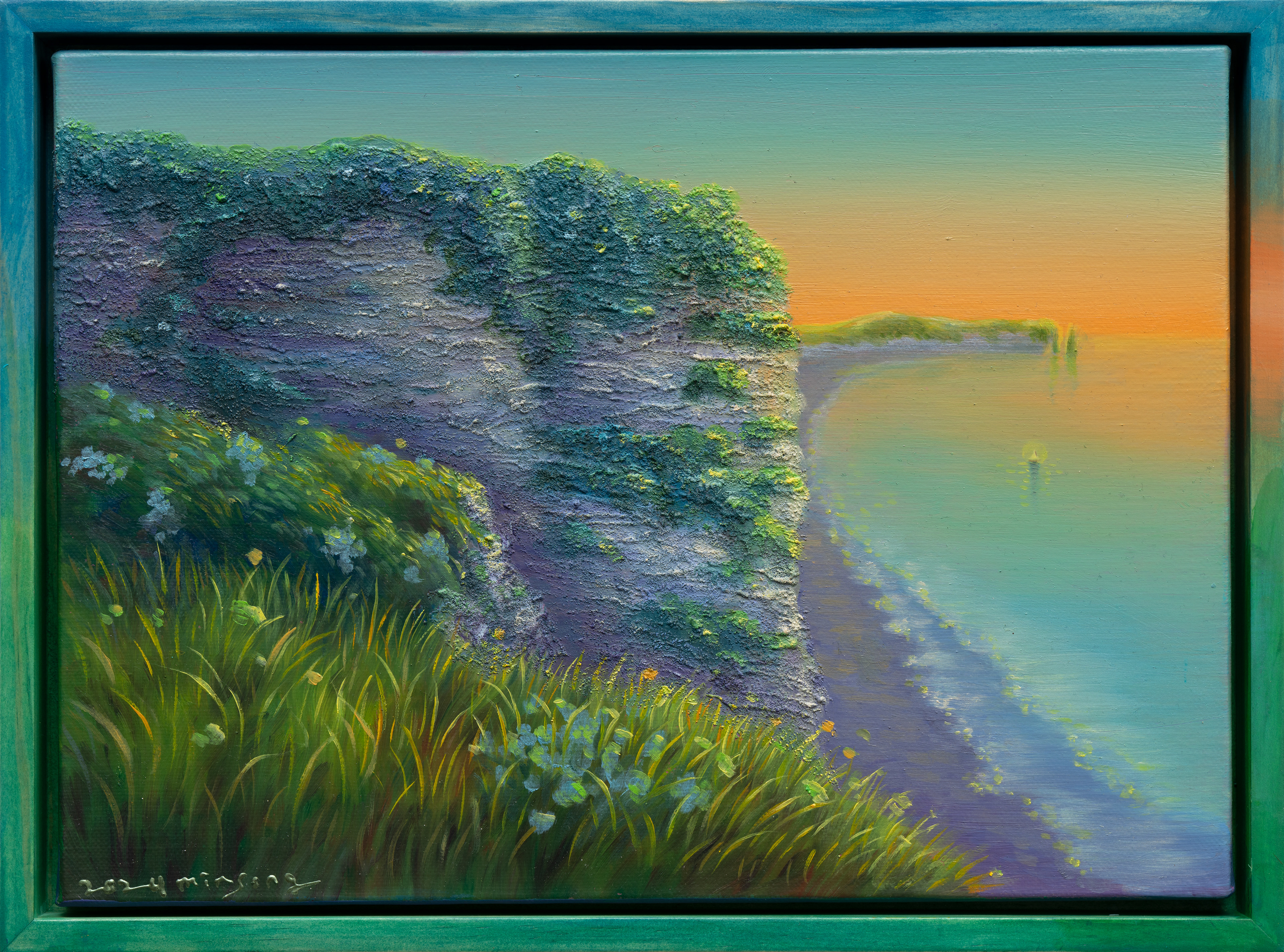 The orange Sea of Etretat_oil on canvas_33.4x24cm_2024