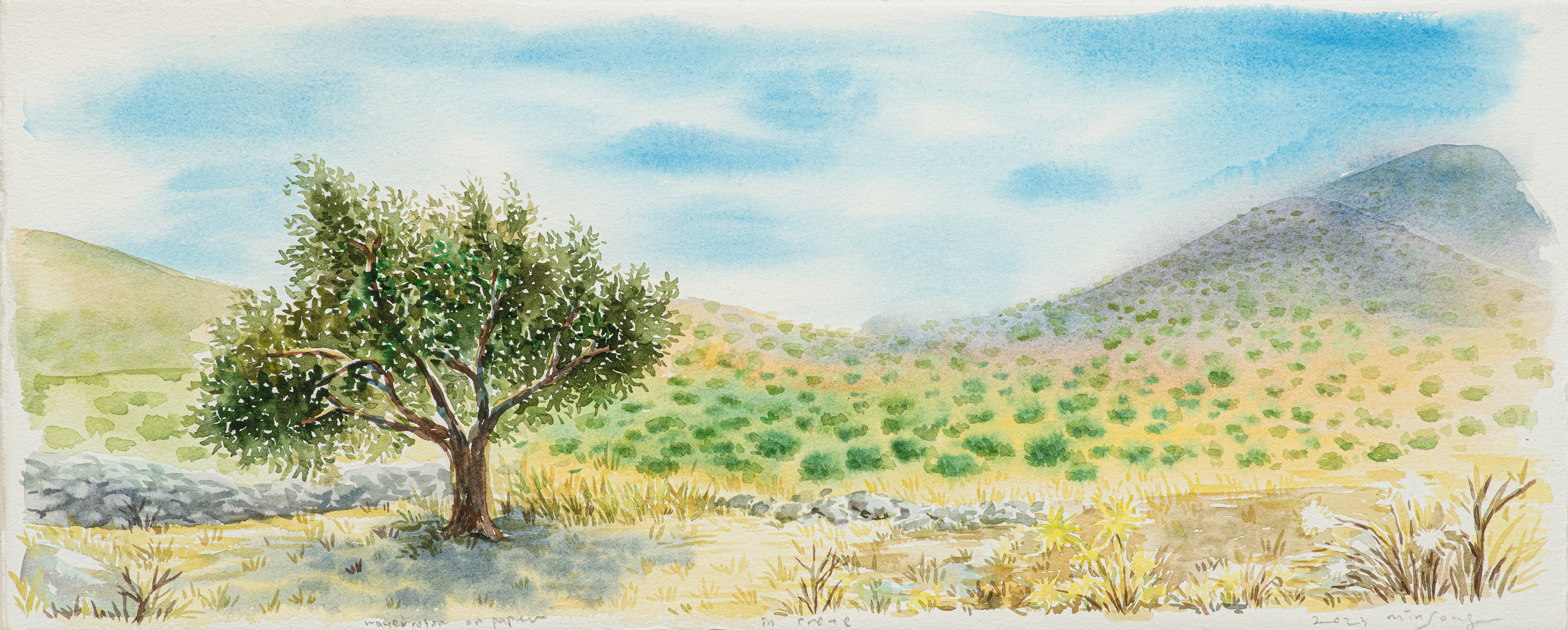 In Crete_watercolor on paper_21x51cm_2023