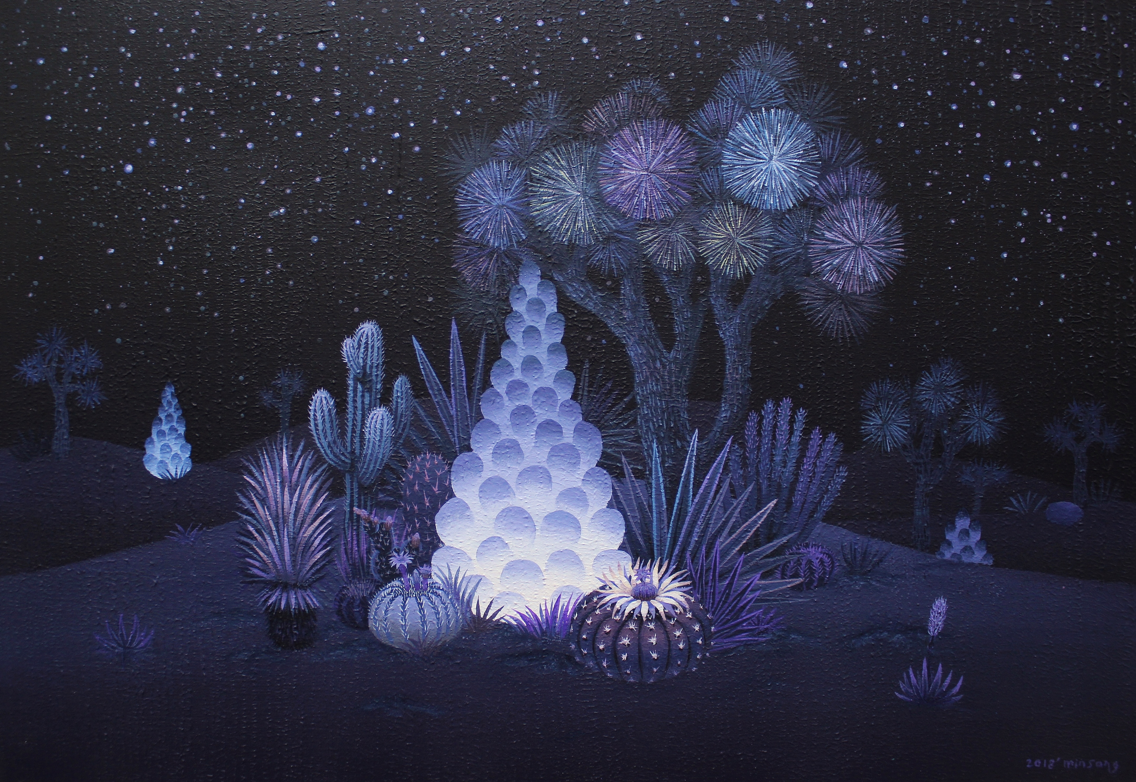 Night in desert_acrylic on canvas_72.7x60.6_2018